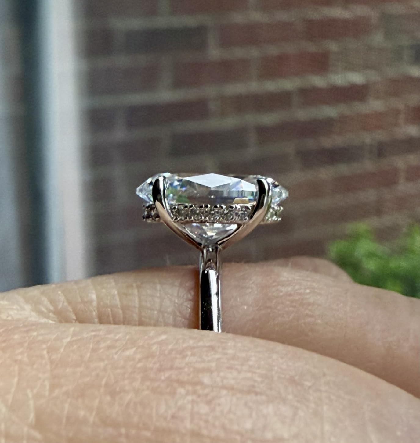 Effinny 3.5 Carat Elongated Oval Cut Engagement Ring for Women,925 Sterling Silver Solitaire Promise Ring customer photo 2