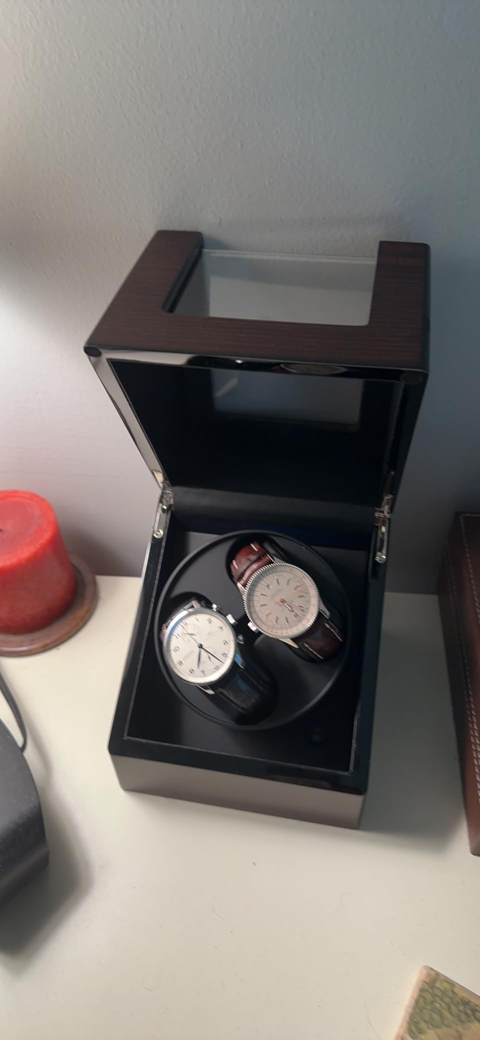 ANWBROAD Double Automatic Watch Winders Box, 4 Modes Japanese Quiet Motor customer photo 1