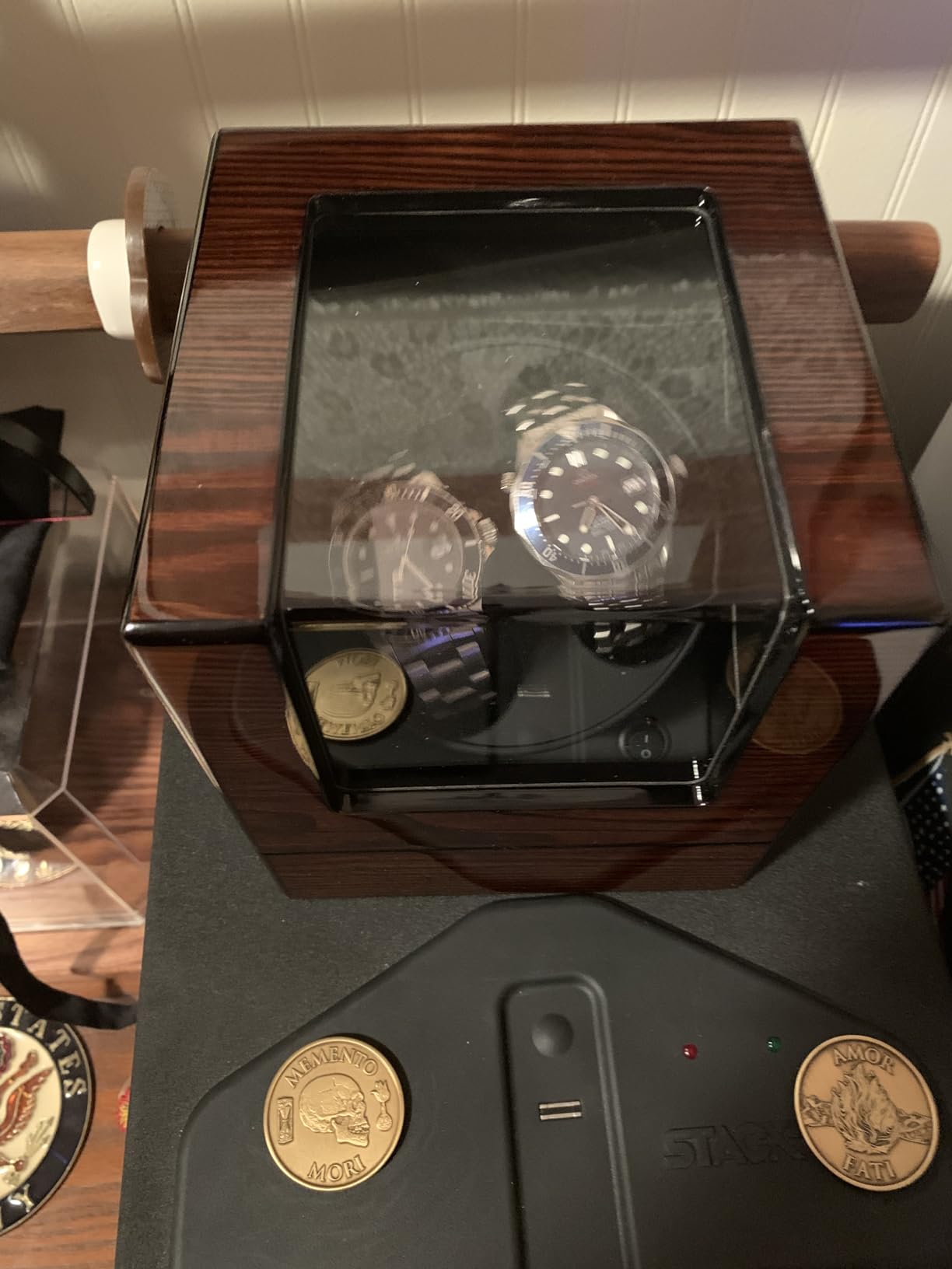 ANWBROAD Double Automatic Watch Winders Box, 4 Modes Japanese Quiet Motor customer photo 2