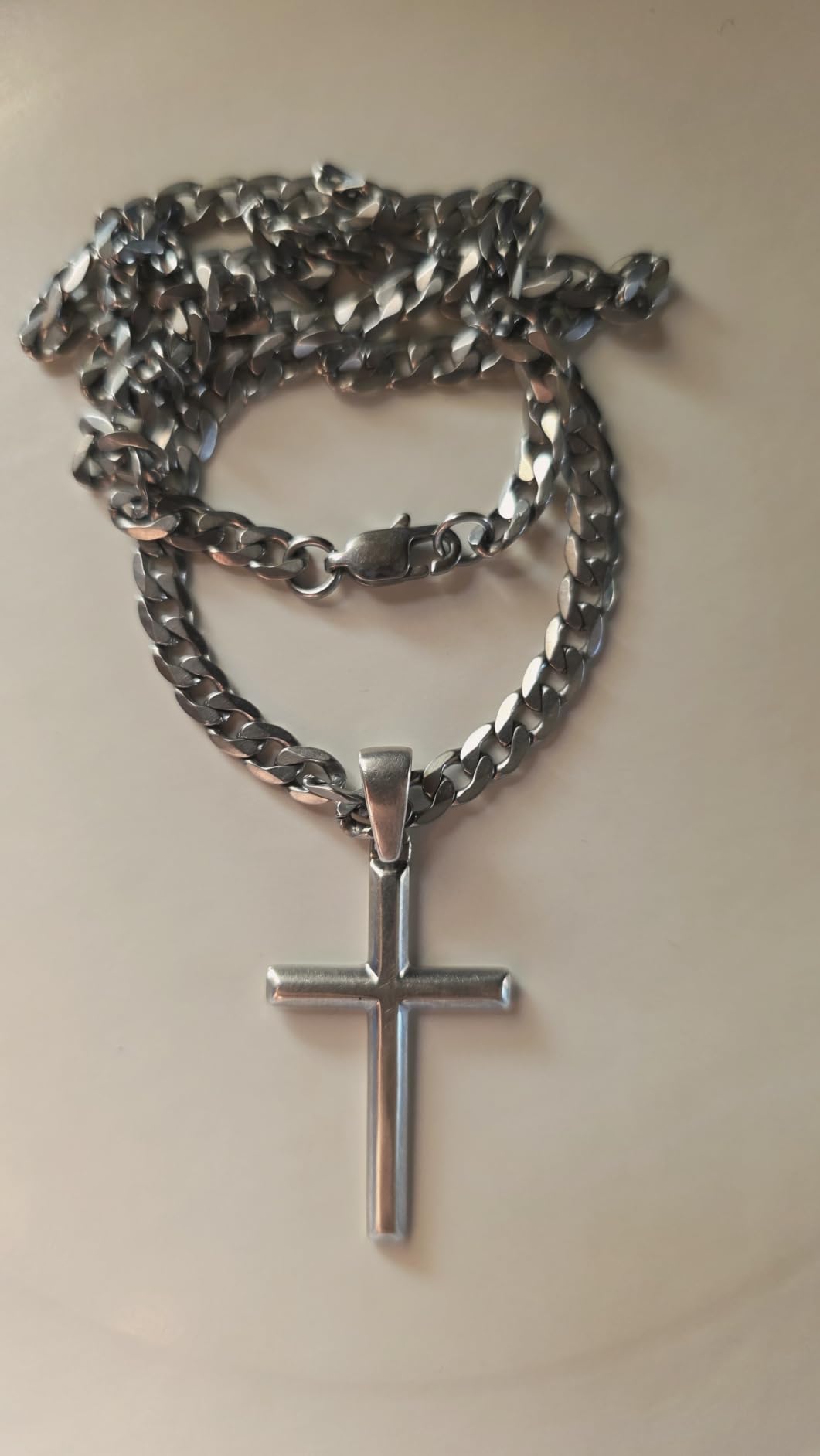 Besteel 925 Sterling Silver Cross Necklace for Men Women Chain 16-30 Inches customer photo 1