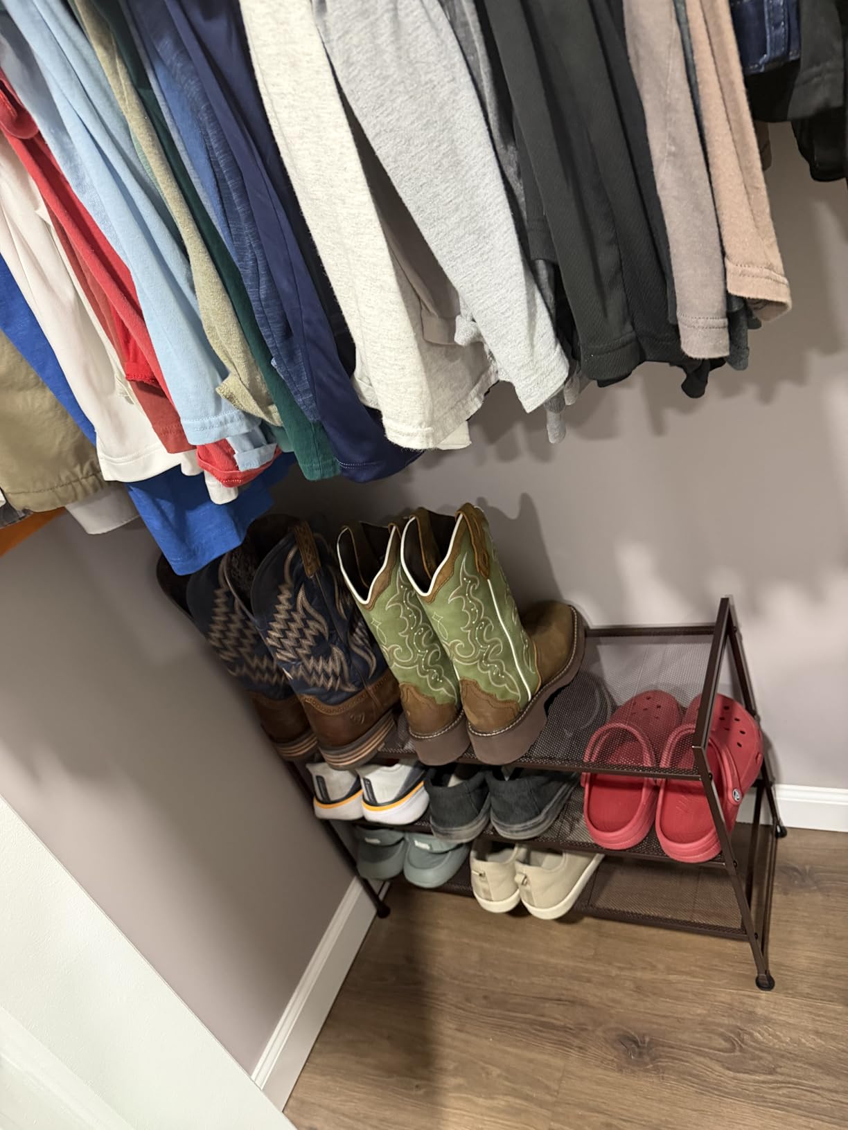 Simple Houseware 3-Tier Stackable Wired Grid Shoe Rack, Black customer photo 1