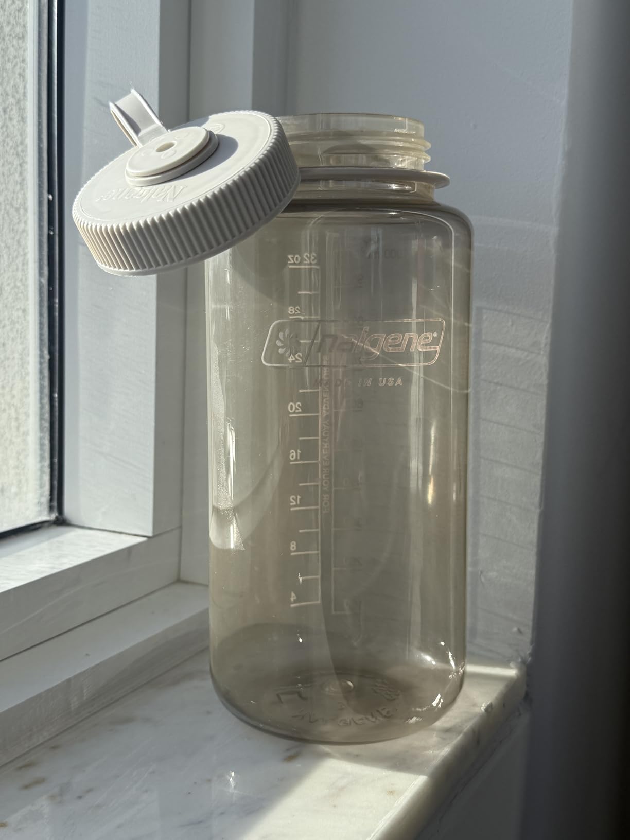 Nalgene 32 oz Wide Mouth Water Bottle, Gray w/ Black Lid customer photo 1