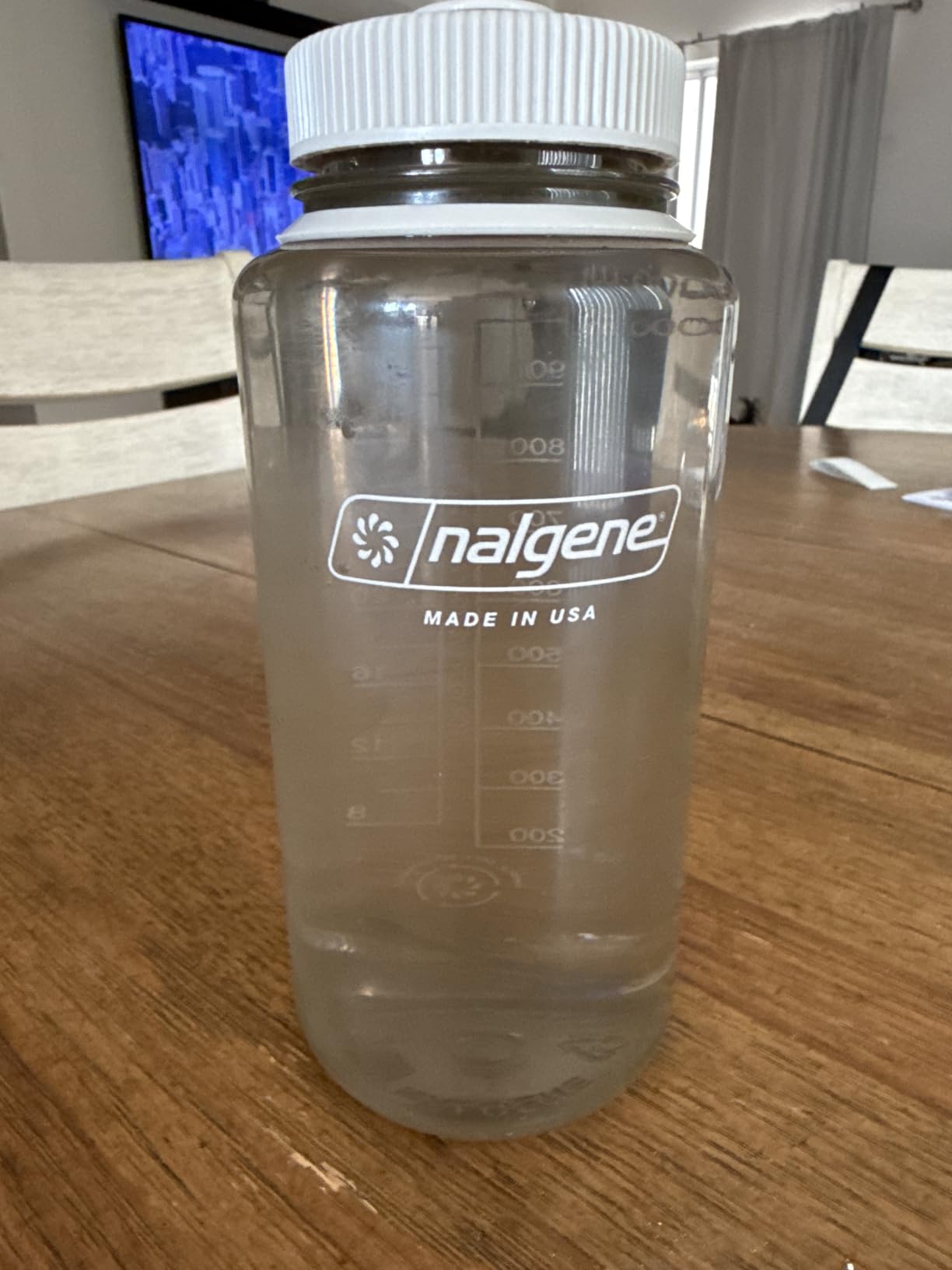 Nalgene 32 oz Wide Mouth Water Bottle, Gray w/ Black Lid customer photo 2