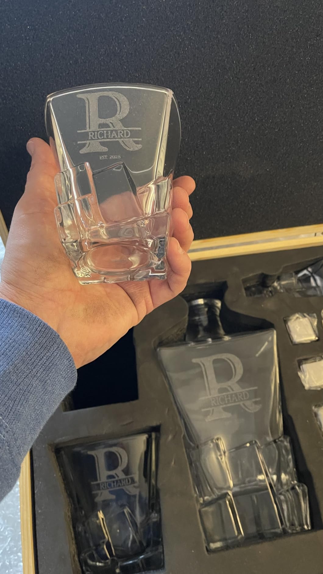Personalized Rocks Whiskey Decanter and Stones Gift Set customer photo 1