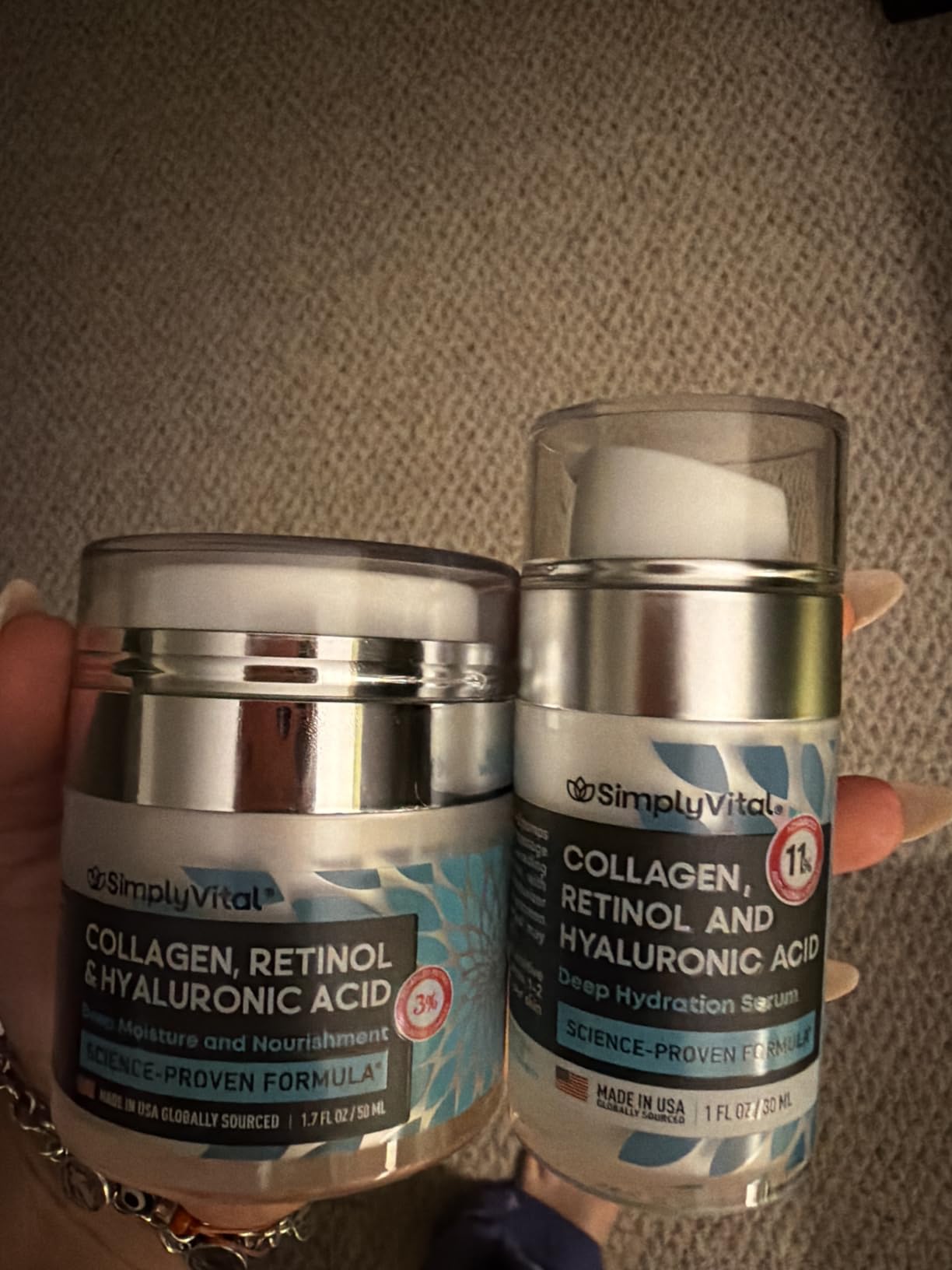 SimplyVital Face Moisturizer Retinol Collagen Hyaluronic Acid Cream 1.7 oz customer photo 1
