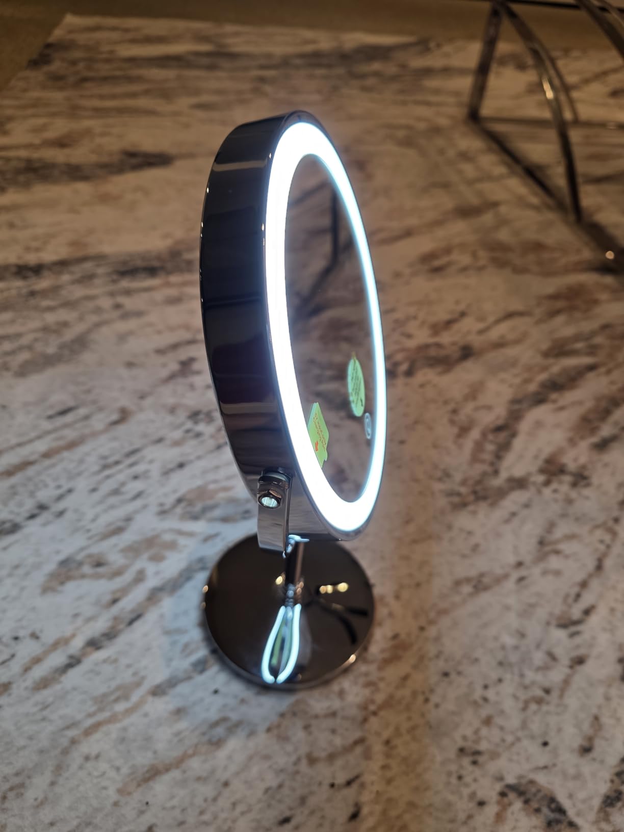 DEIOVWXS Makeup Mirror, Rechargeable Vanity Mirror with 3 Lights, 1X/10X customer photo 1