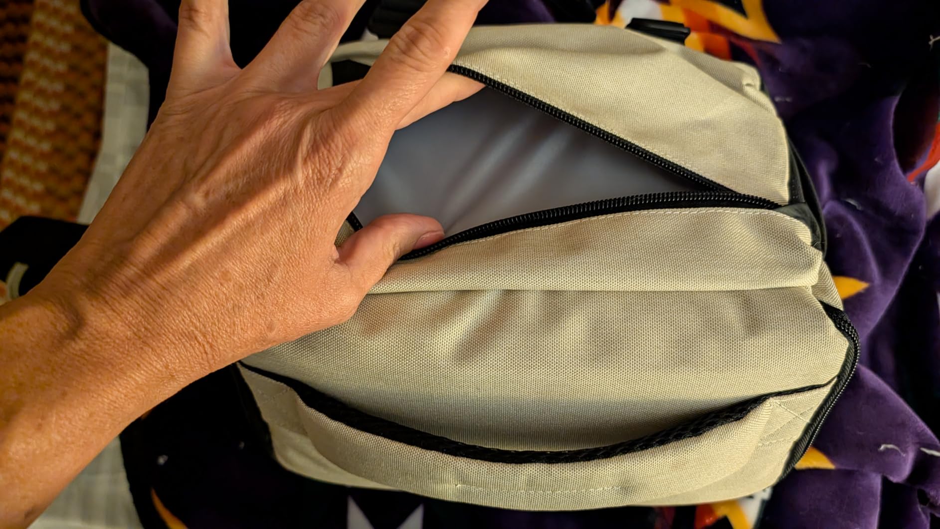BAGSMART Camera Sling Bag with Tripod Holder & Rain Cover, Waterproof, Grey customer photo 2