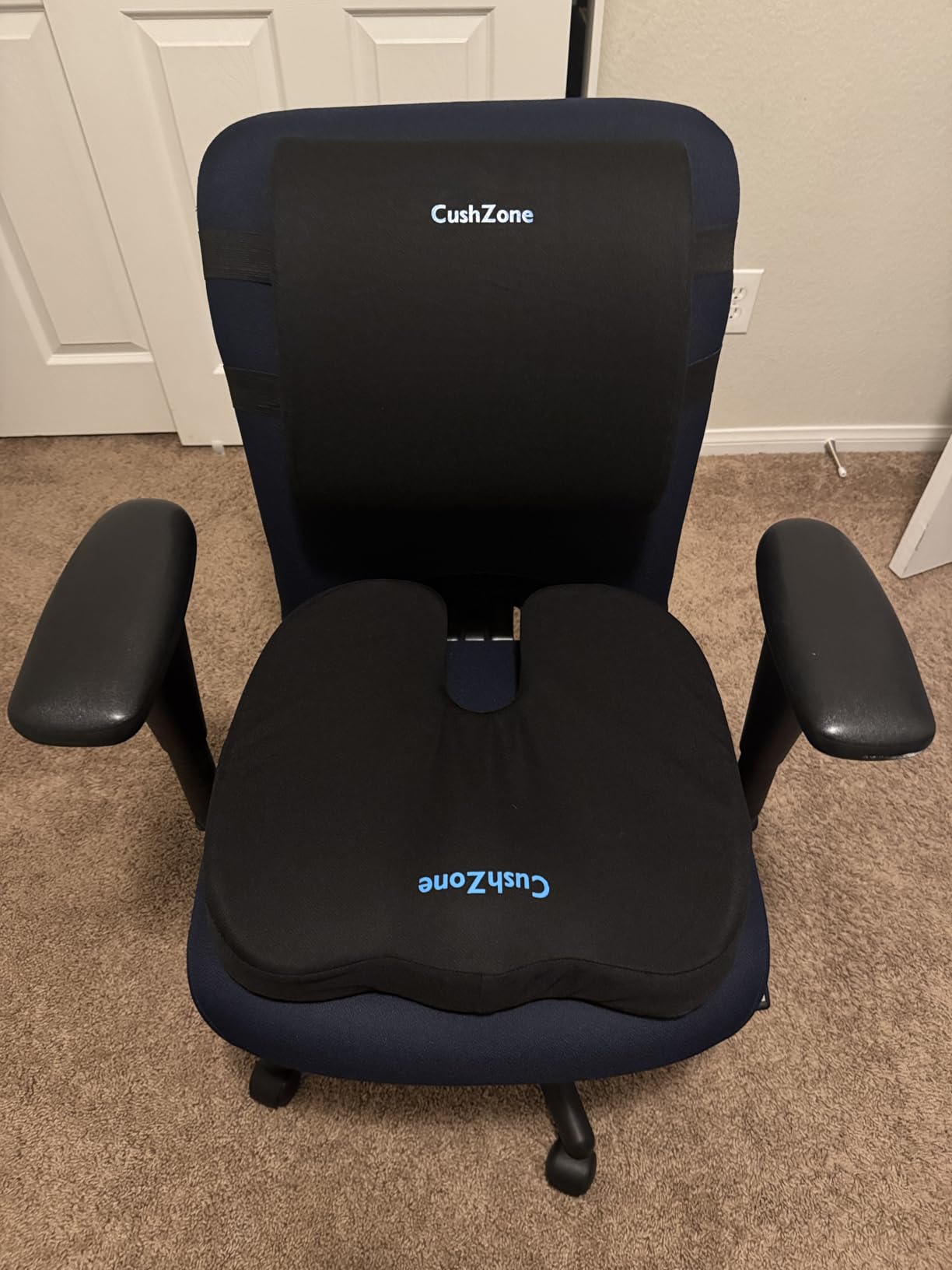 CushZone Seat Cushion and Lumbar Support Pillow for Office Chair, Black customer photo 2