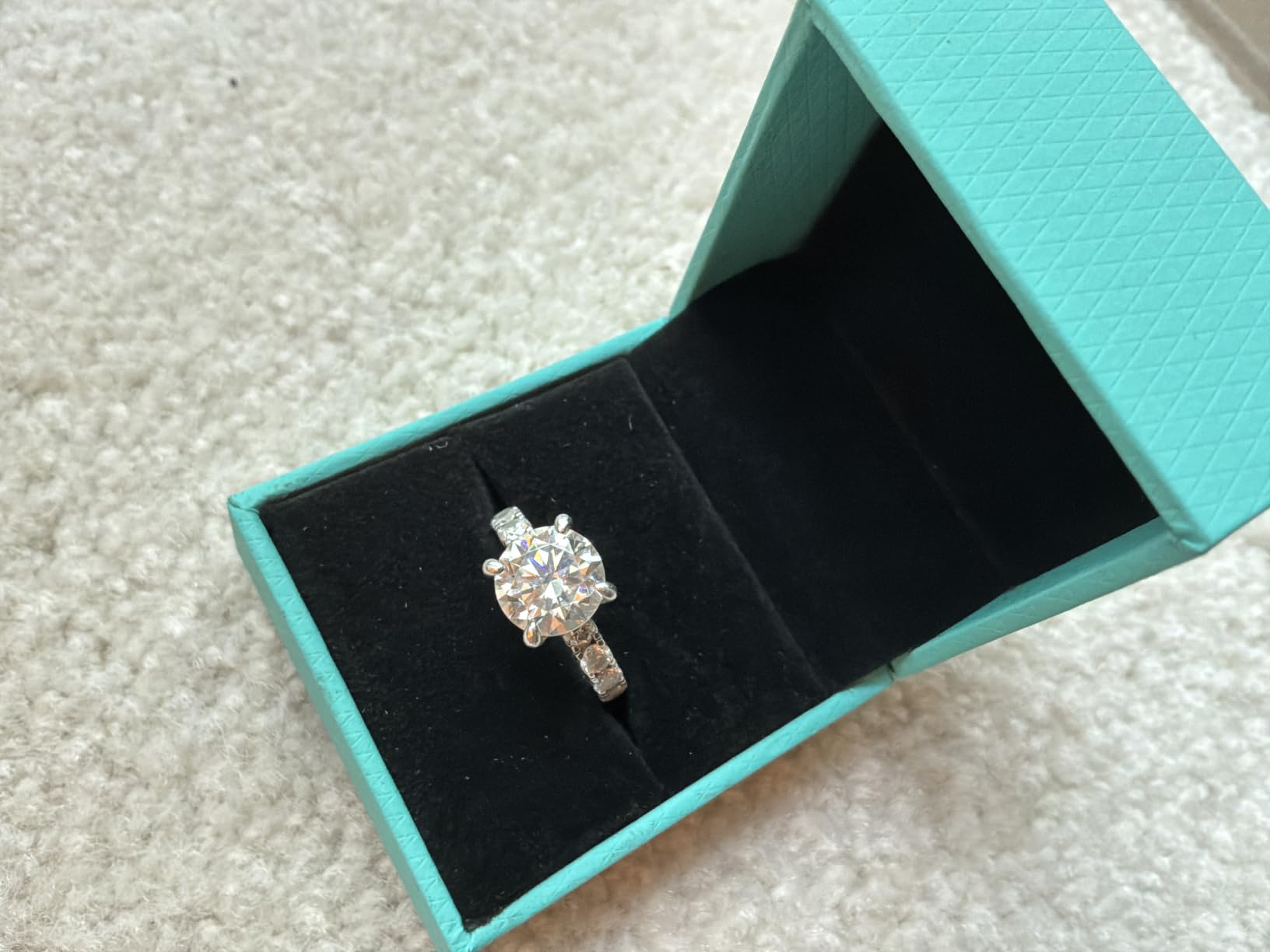 AnuClub Moissanite Engagement Ring, Total 4.3cttw D Color Round/Oval/Asscher Cut, 925 Sterling Silver Promise Anniversary Rings for Women, Elegant Gift Packed customer photo 1