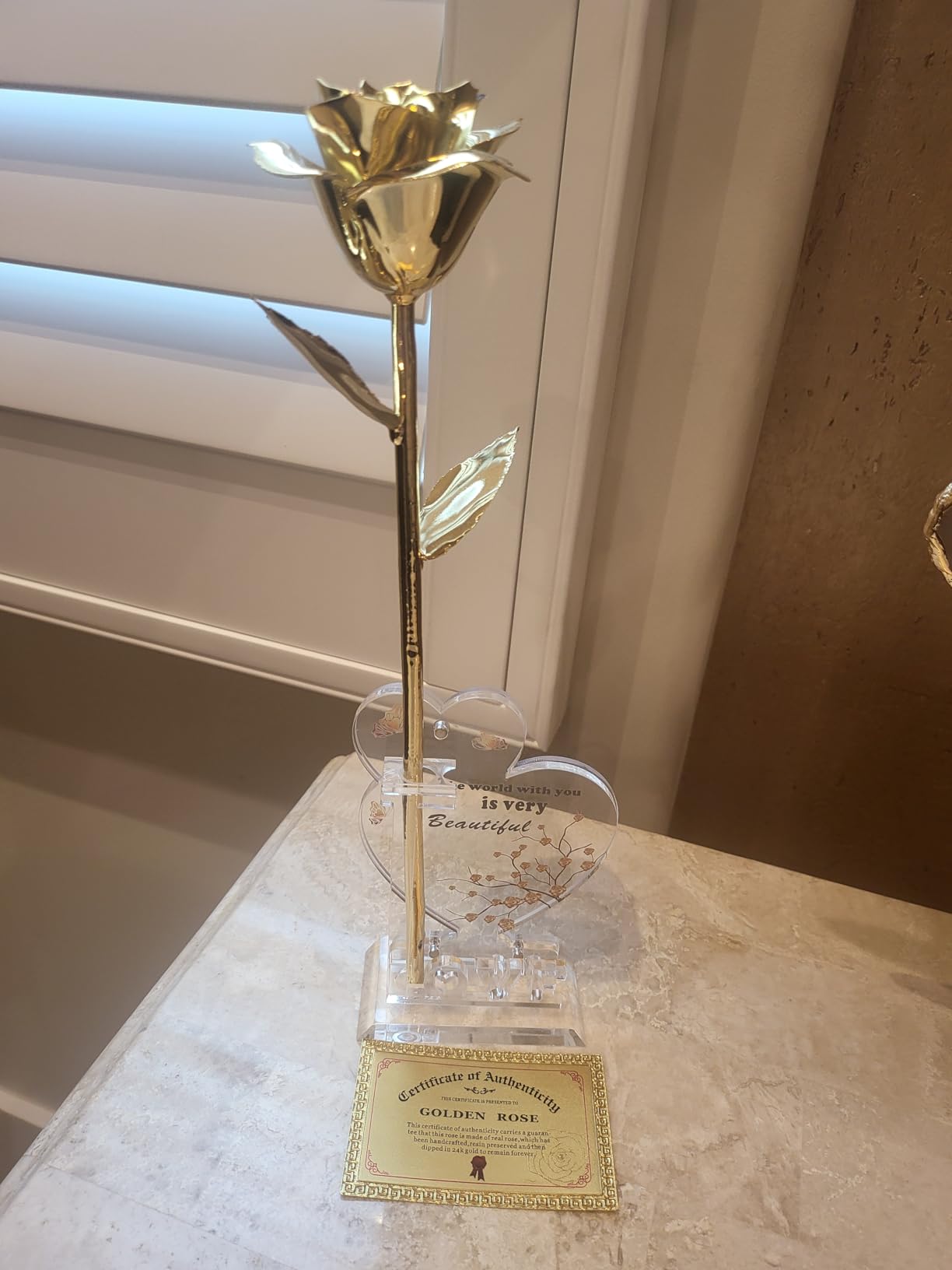 Anthonic Gold Dipped Rose Real 24K Gold Rose, Genuine One of a Kind Rose Hand Dipped in 24K Golden Roses Romantic Gifts for Women in Her Birthday Anniversary Valentines Day Mothers Day customer photo 2