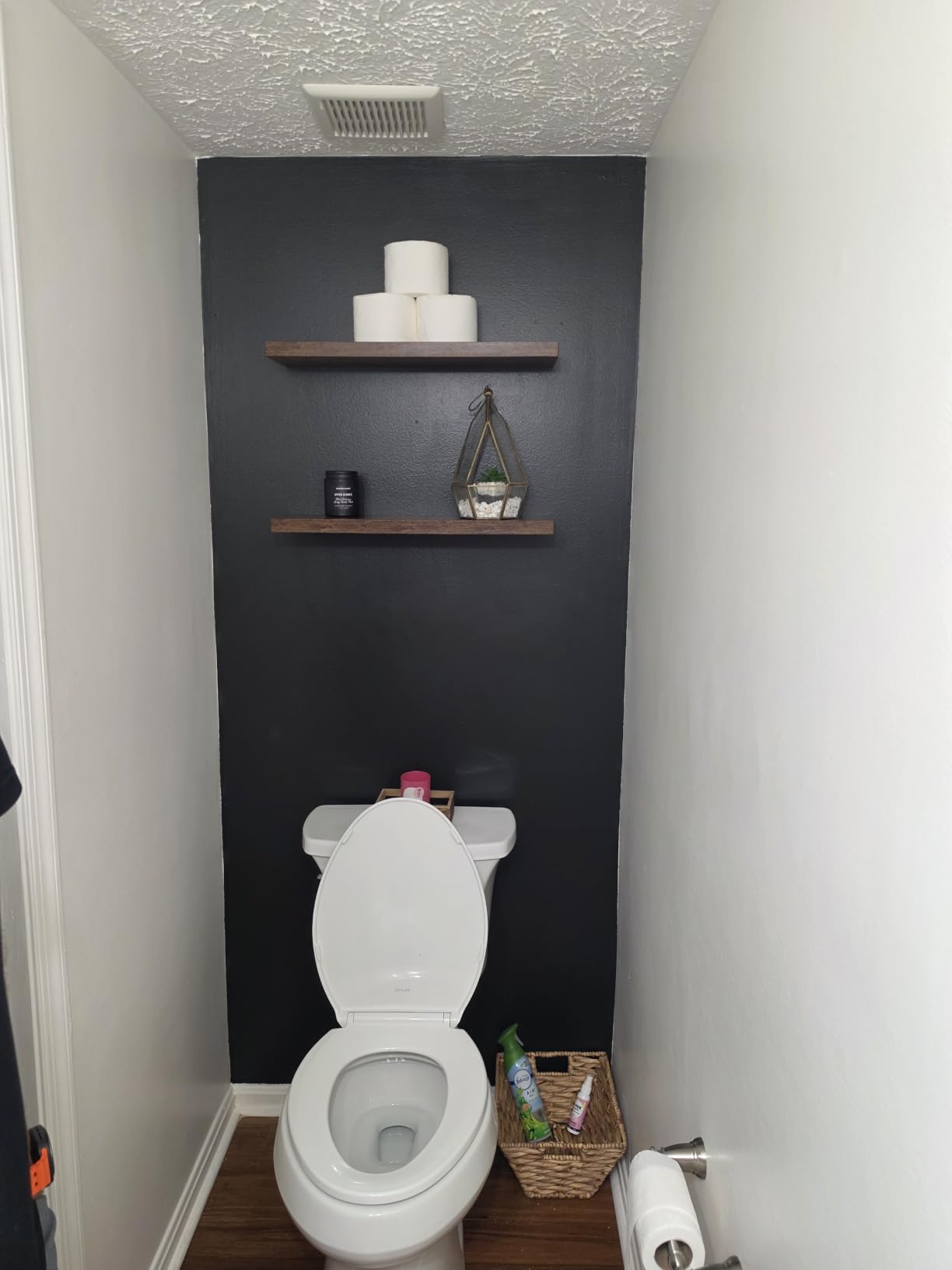 BAYKA Black Floating Shelves 15.7in, Set of 3, Wall Mount Rustic Wood Shelf customer photo 1