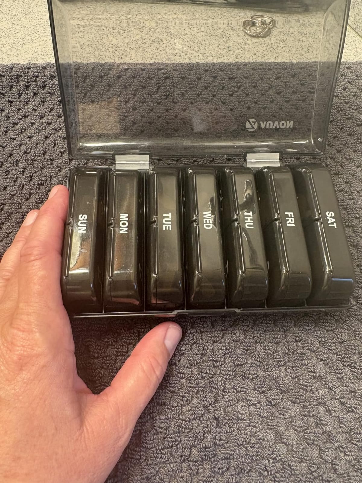 AUVON Weekly Pill Organizer 2 Times a Day, One-Side Large Opening, Easy‑Use customer photo 1