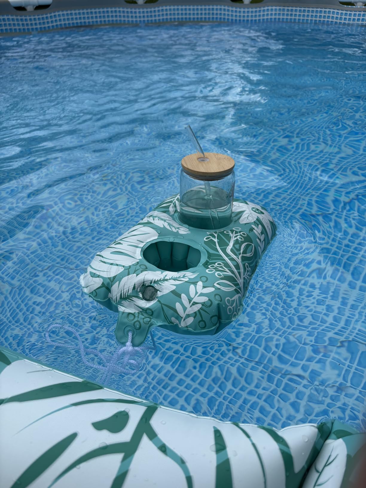 Jasonwell Inflatable Pool Float Adult - Pool Floaties Lounger Floats Floating Chair Raft with Adjustable Backrest Cup Holders Water Floaty Lake Lounge Tanning Floats Beach Party Toys for Adults customer photo 2
