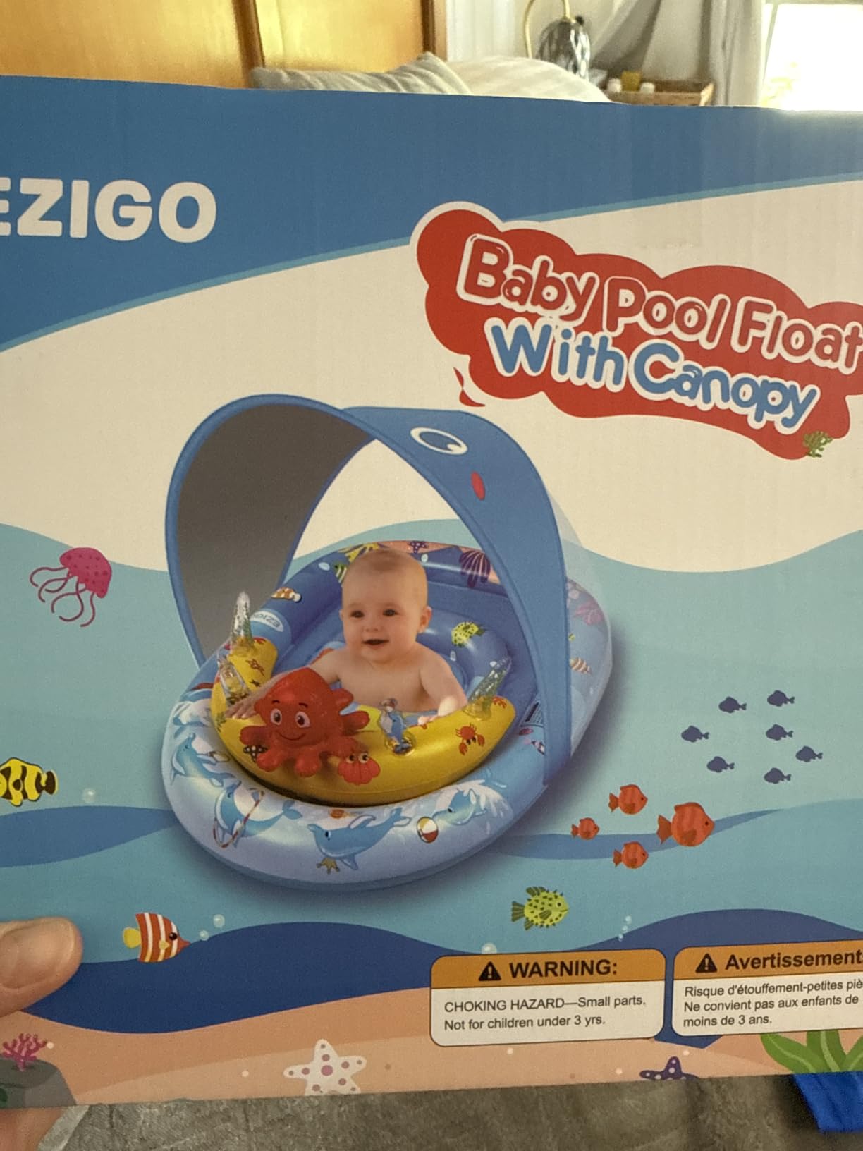 EZIGO Baby Pool Float Canopy UPF50+, Kids Floats for 6-36 Months Boys Girls customer photo 1
