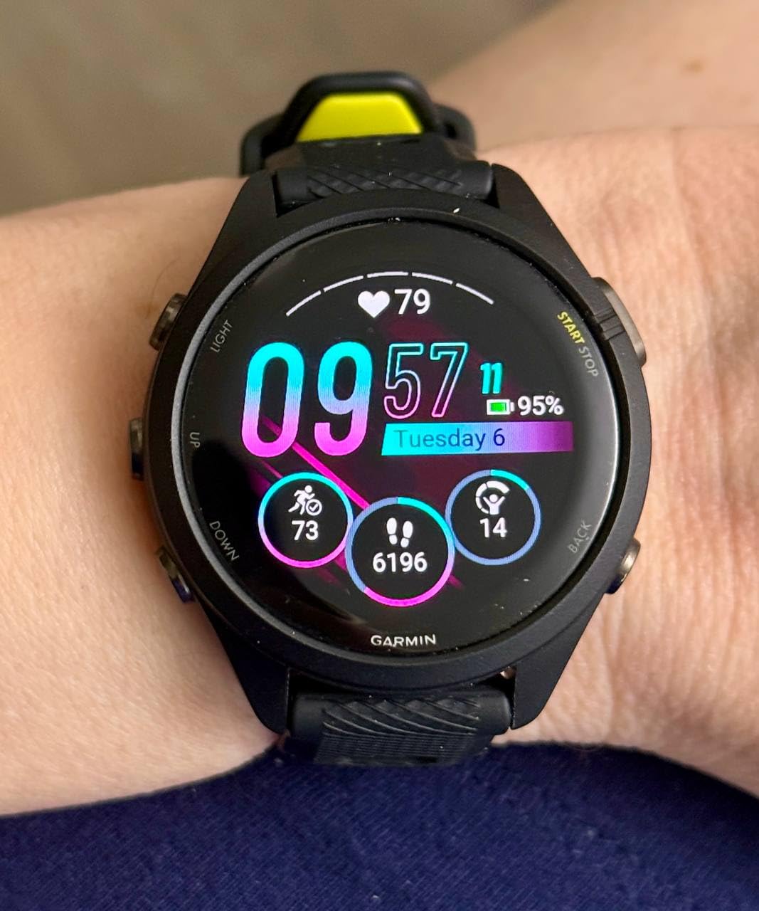 Garmin Forerunner® 265, Running Smartwatch, 46mm, Black/Powder Gray customer photo 1