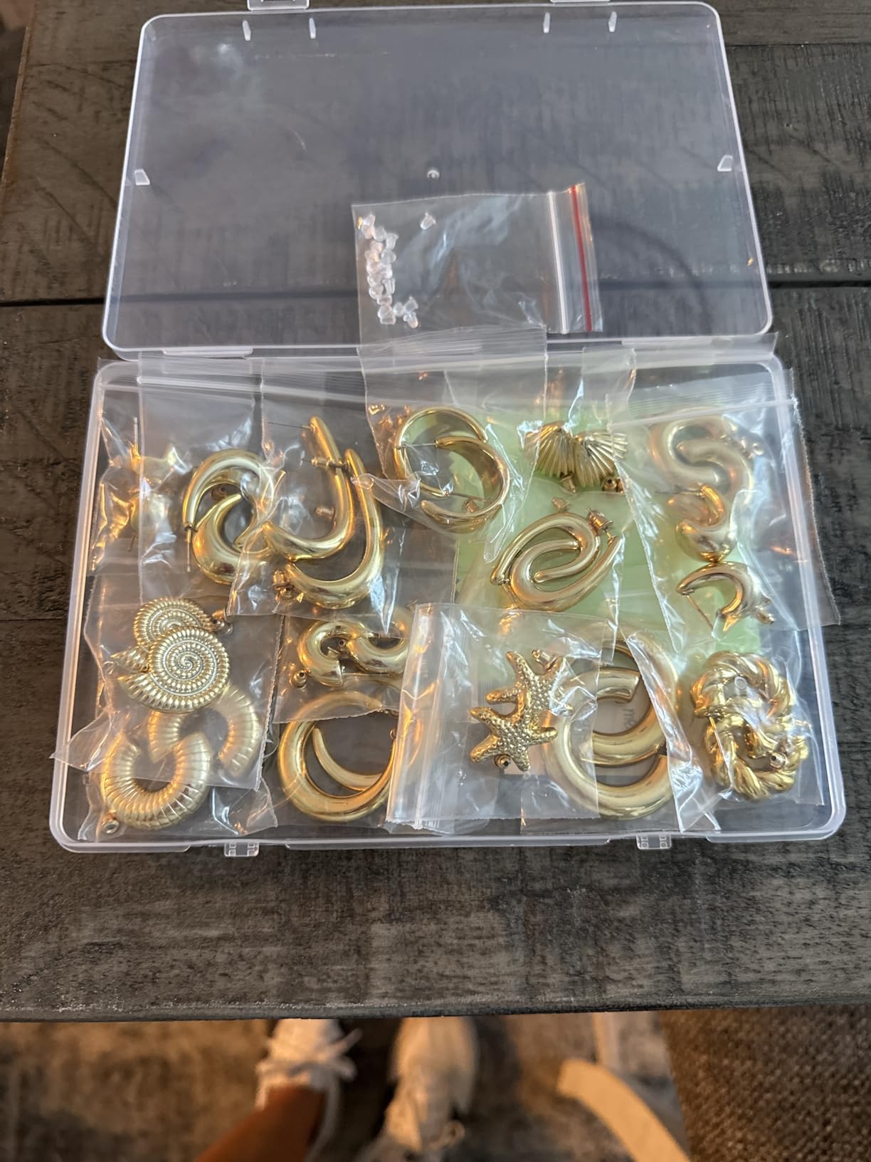 6 Pairs 14K Gold Plated Hoop Earrings for Women Lightweight Chunky Hoop Earrings Multipack Hypoallergenic, Thick Open Twisted Huggie Hoops Earring Set Jewelry for Gifts. customer photo 1