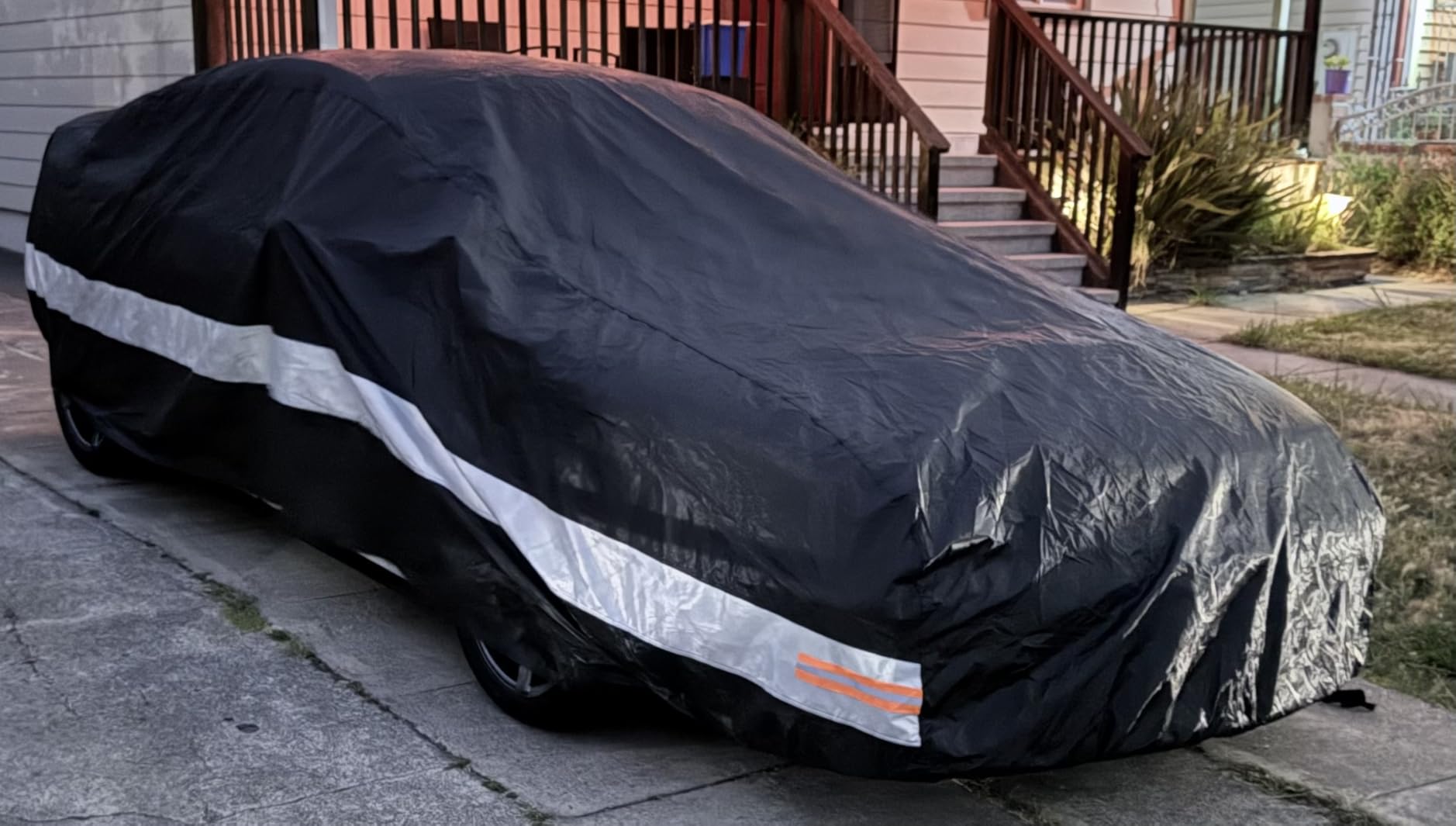10 Layers Car Cover Waterproof All Weather for Large SUV,100% Waterproof Outdoor Car Covers Rain Snow UV Dust Protection. Custom Fit for Chevy Tahoe, Traverse, Mercedes GLS, QX80, Patrol,etc customer photo 2