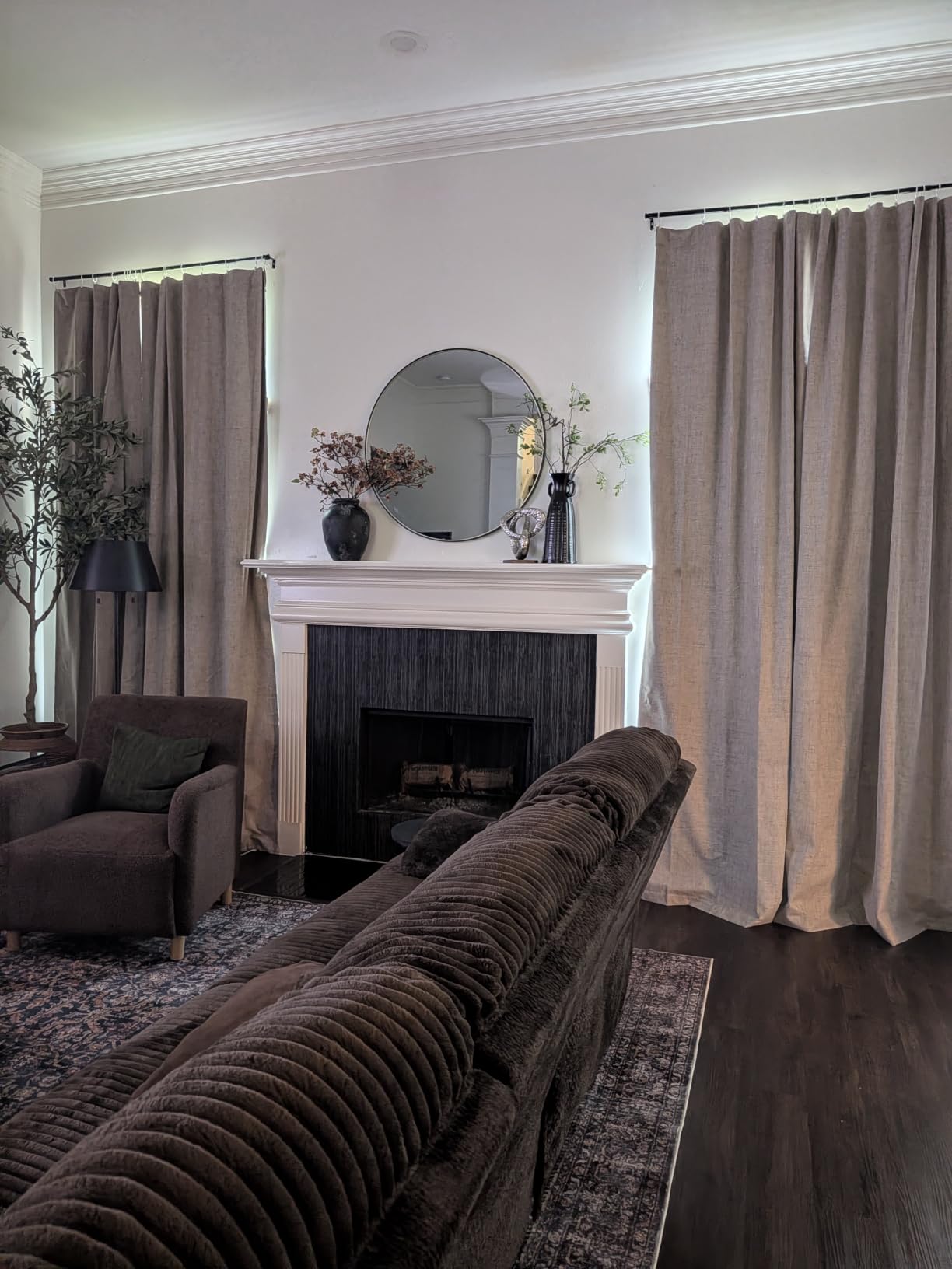 Joydeco 100% Blackout Curtains for Bedroom - Nature Linen 84 Inch Long customer photo 1
