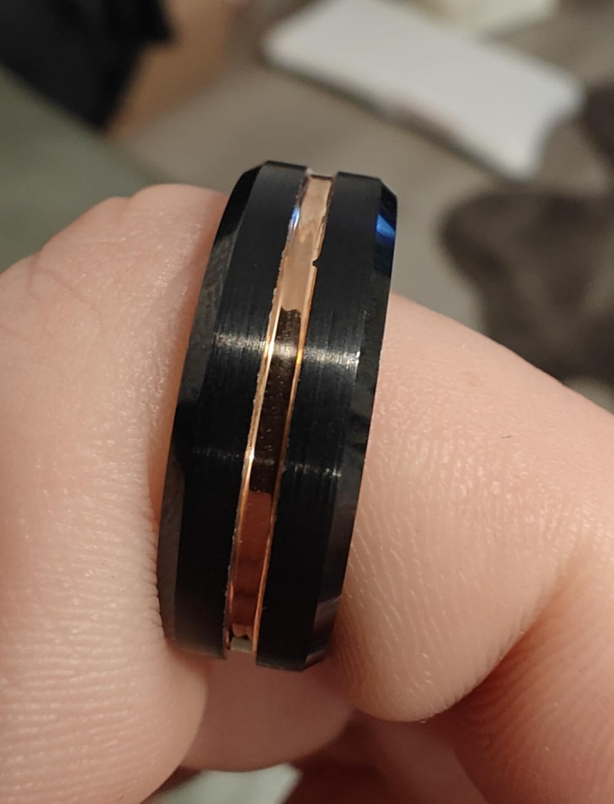 Greenpod Mens Tungsten Carbide Ring Wedding Bands Two Tone 6mm 8mm 10mm customer photo 1