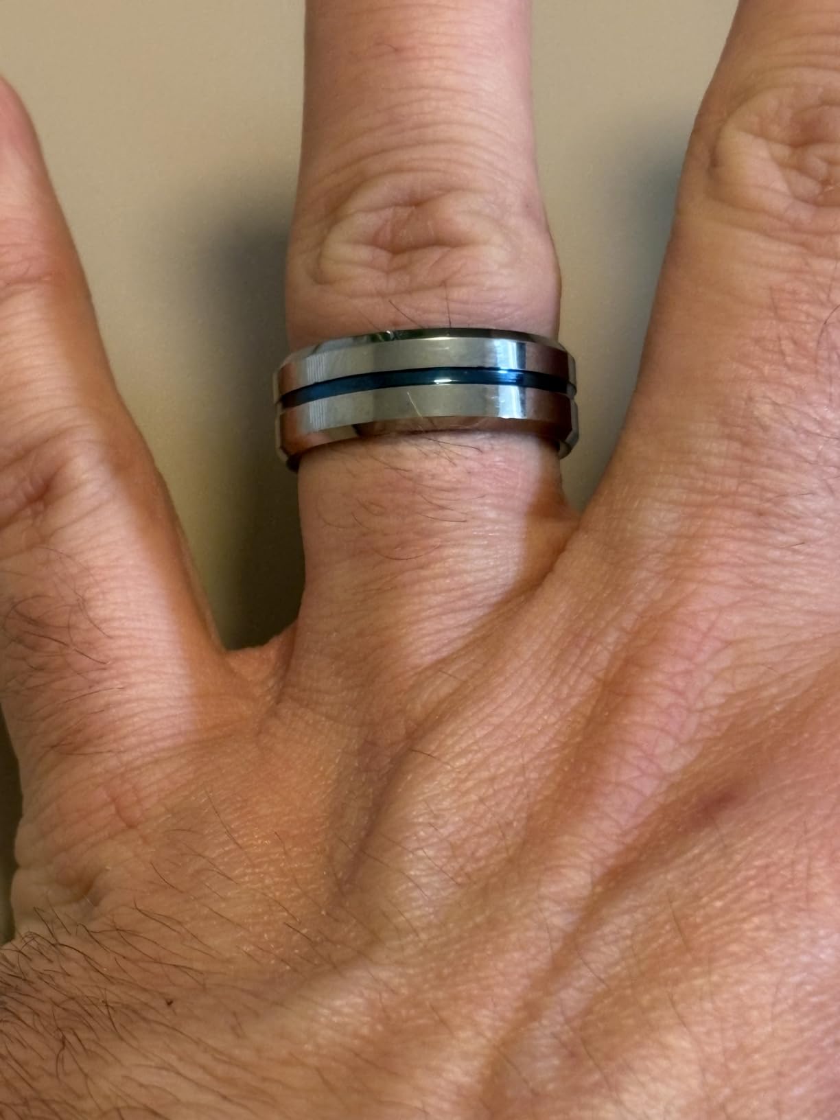 Greenpod Mens Tungsten Carbide Ring Wedding Bands Two Tone 6mm 8mm 10mm customer photo 2