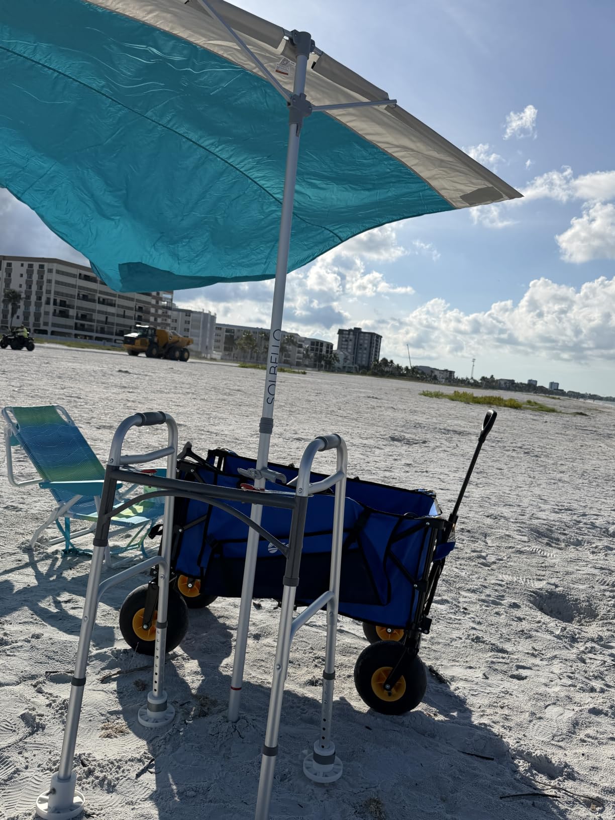 Solbello Shade - The Ultimate Wind-Driven Beach Umbrella, Effortless to Set Up, Lightweight, Won't Blow down the Beach, UPF 50+ Sun Protection customer photo 1