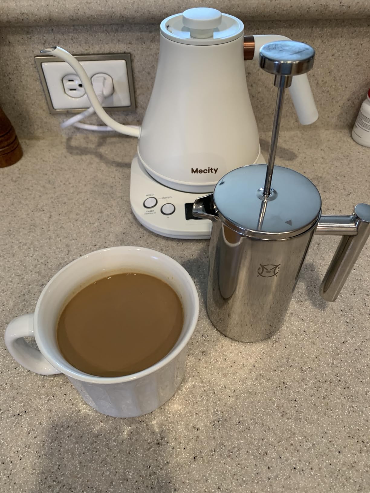 French Press Coffee Maker Set, Portable French Press with Mini Coffee Canister and Collection Bag, Single Serve 1 Cup Small Stainless Steel Double Walled Coffee Press 350ml/12oz customer photo 1
