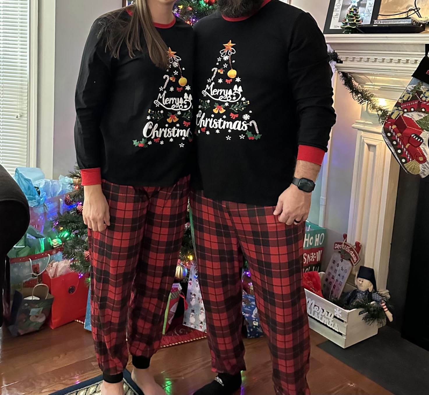 OAKFashion Christmas Family Pajamas Sets, Christmas Family Matching Pajamas Sleepwear Pjs customer photo 2