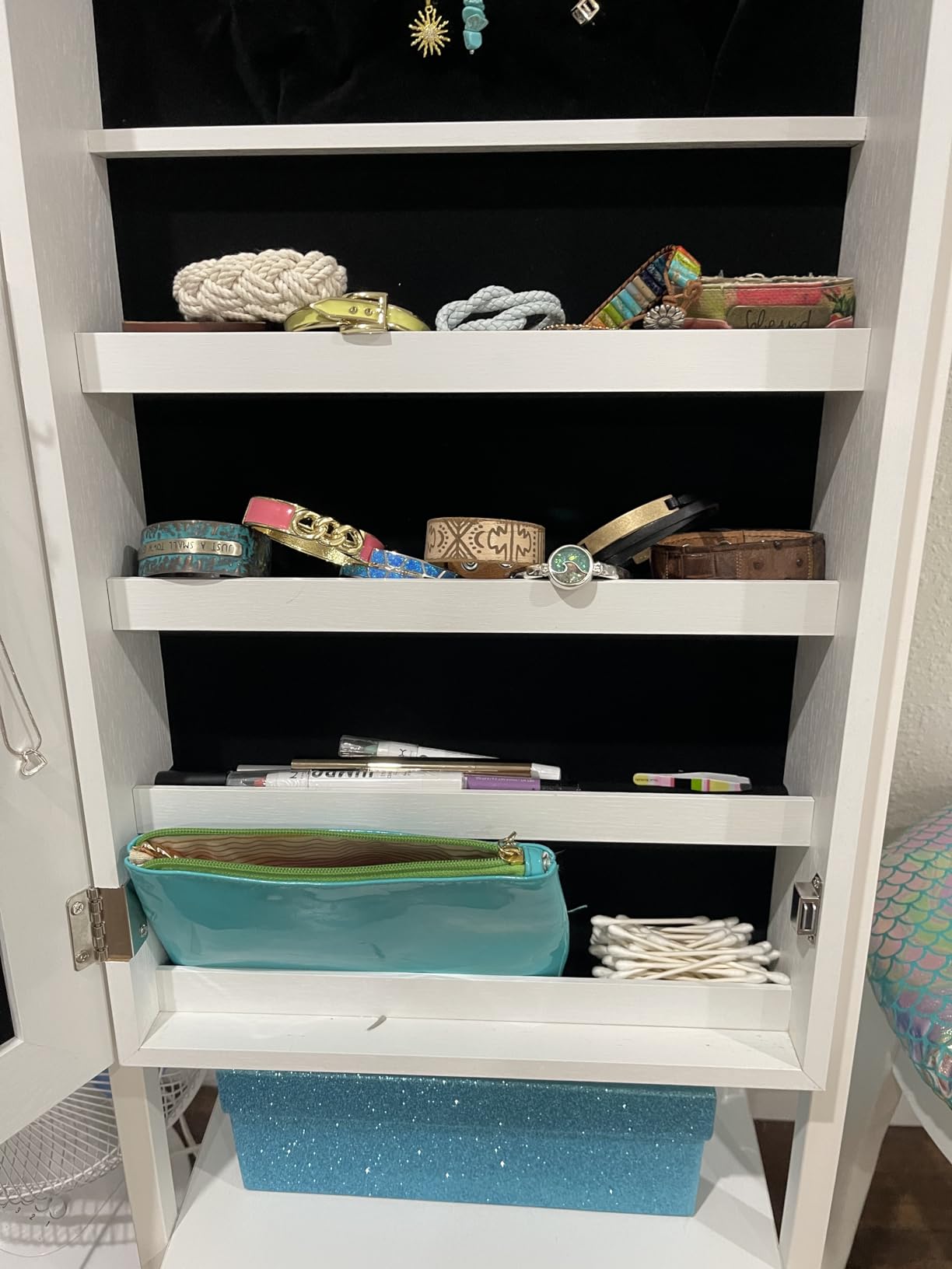 Nicetree Jewelry Cabinet Armoire, 2 Drawers, Full Length Mirror, Pure White customer photo 1