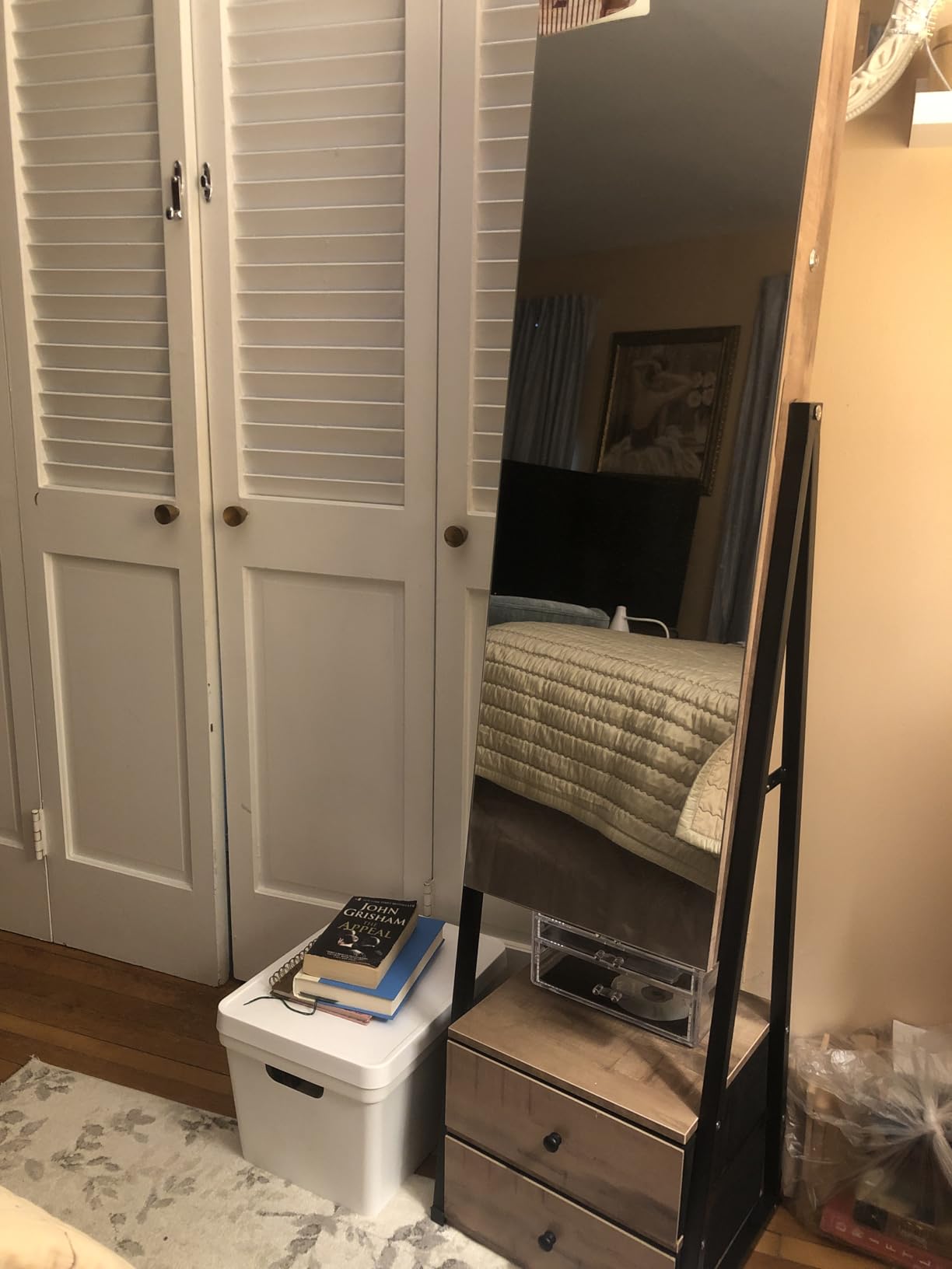Nicetree Jewelry Cabinet Armoire, 2 Drawers, Full Length Mirror, Pure White customer photo 2