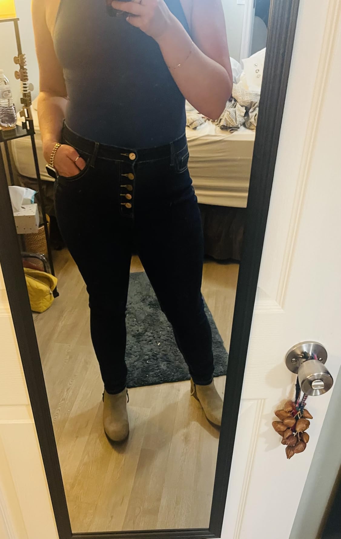 KUNMI Womens Curvy High Waist Stretch Butt Lifting Skinny Colombian Jeans customer photo 1