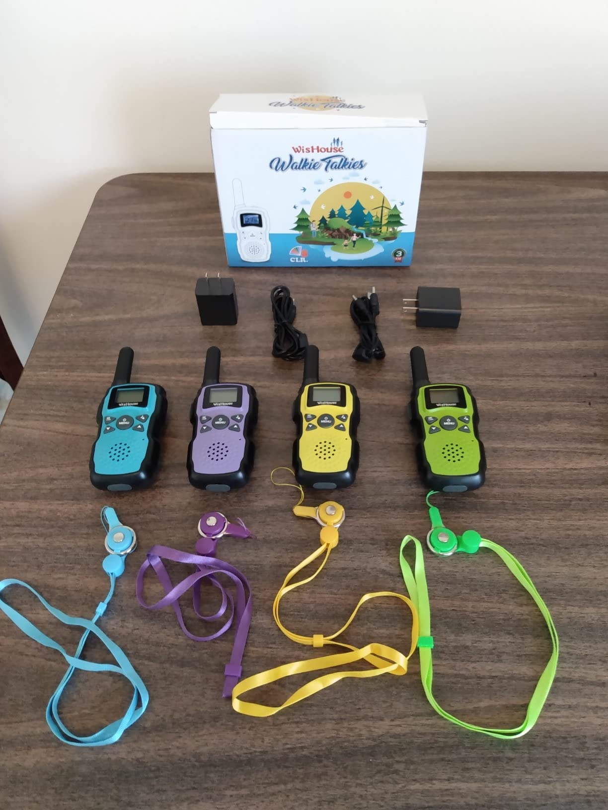 Wishouse Walkie Talkies Rechargeable for Kids Adults Long Range,Xmas Birthday Gift for Boys Girls 3 4 5 6 7 8 9 10 Year Old,Hiking Camping Gear Games Ideas Toys with Flashlight,VOX,Easy to Use 4 Pack customer photo 2