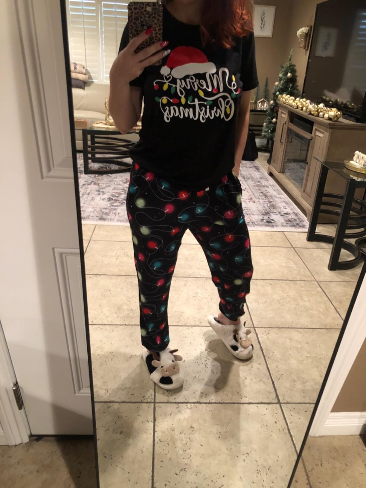 IFFEI Family Christmas Pajamas Matching Sets with Short Sleeve Tops customer photo 1