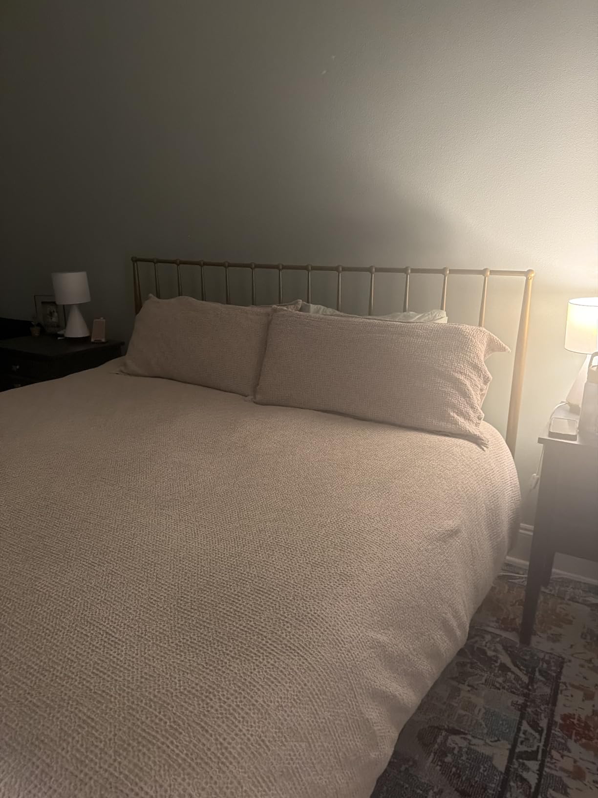 Bedsure PureWoven 3 Pieces 100% Cotton Waffle Weave Duvet Cover Set, King customer photo 2
