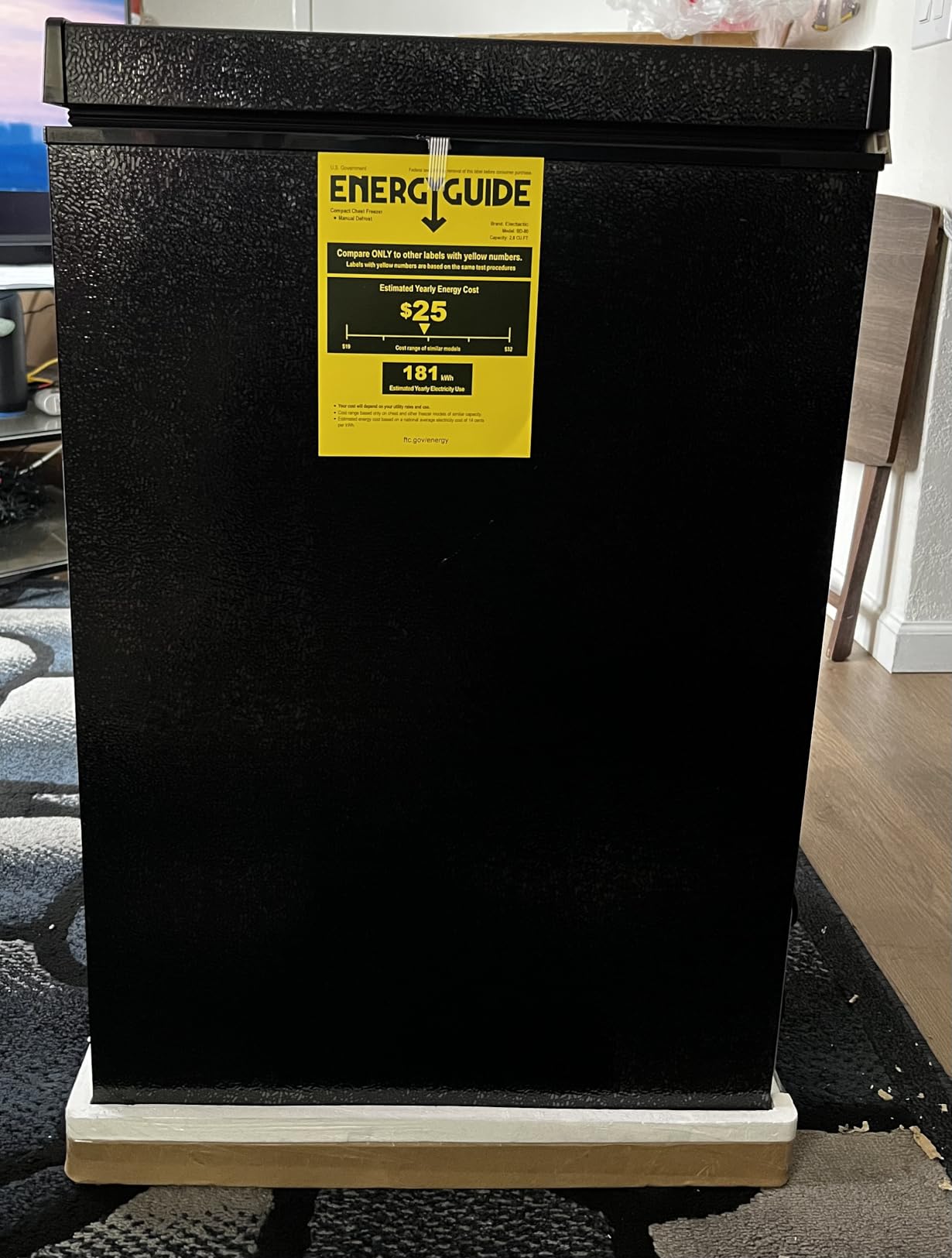 Kismile 3.2 Cubic Feet Chest Freezer, Small Deep Freezer for Home, Black customer photo 2