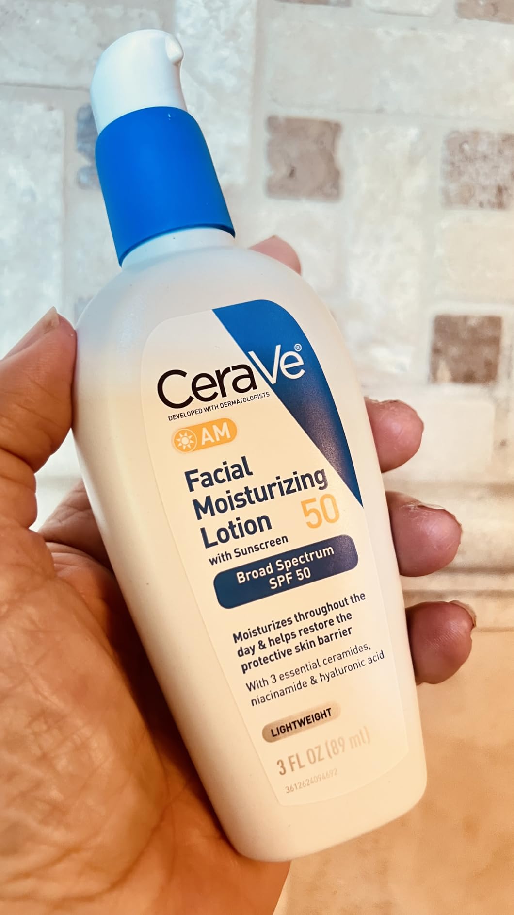 CeraVe AM Facial Moisturizing Lotion SPF 50, Face Moisturizer with SPF, 3oz customer photo 1