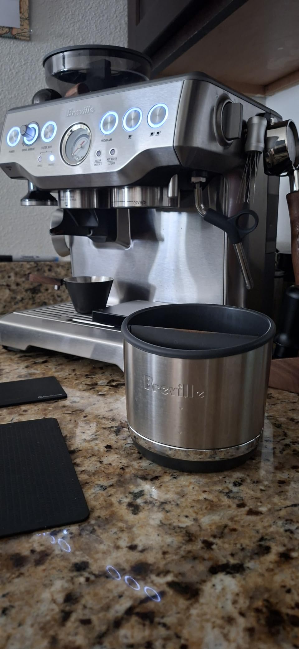 Breville BEA501BSS Knock Box 10 Espresso Accessory, Brushed Stainless Steel customer photo 1