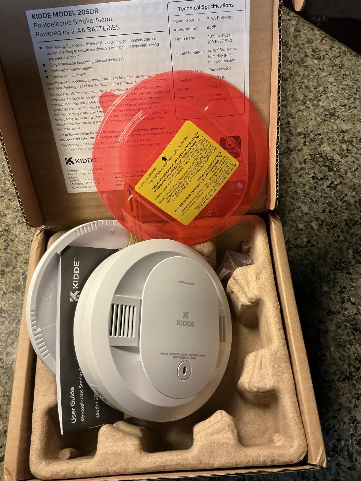 Kidde Smoke Detector, AA Battery-Powered, 20SDR, 1 Pack customer photo 1