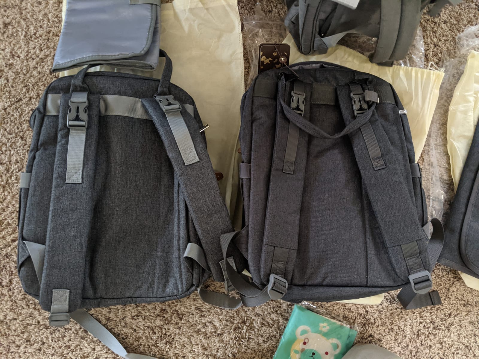 BabbleRoo Extra Large Diaper Bag Backpack, Expandable Baby Bag with Up to 50% More Capacity - Travel Essentials Baby Bag Tote with Changing Pad, Stroller Straps & Pacifier Case - Unisex, Dark Gray customer photo 1