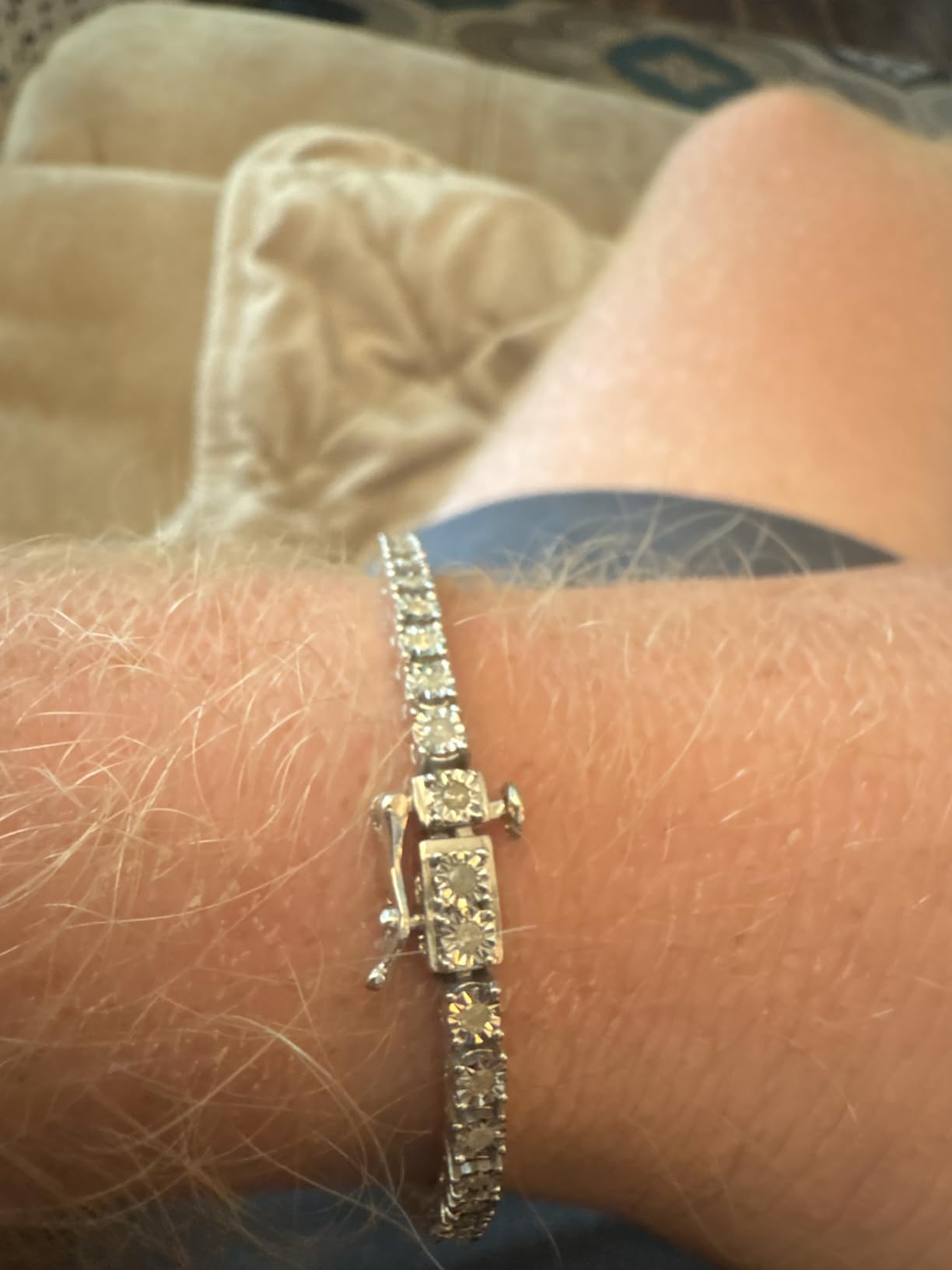 Original Classics 1.0 Cttw Miracle Set White Diamond Round Faceted Bezel Tennis Bracelet (I-J Color, I3 Clarity) - Choice of Metal Color and Size customer photo 2