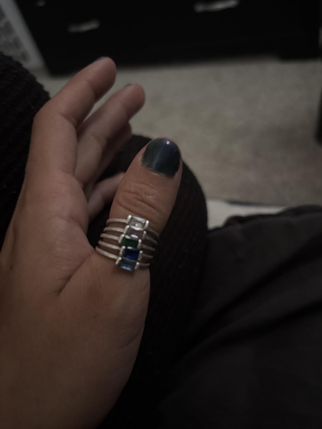 Helonley Birthstone Stack Rings for Women: 925 Sterling Silver Stacked Ring customer photo 1