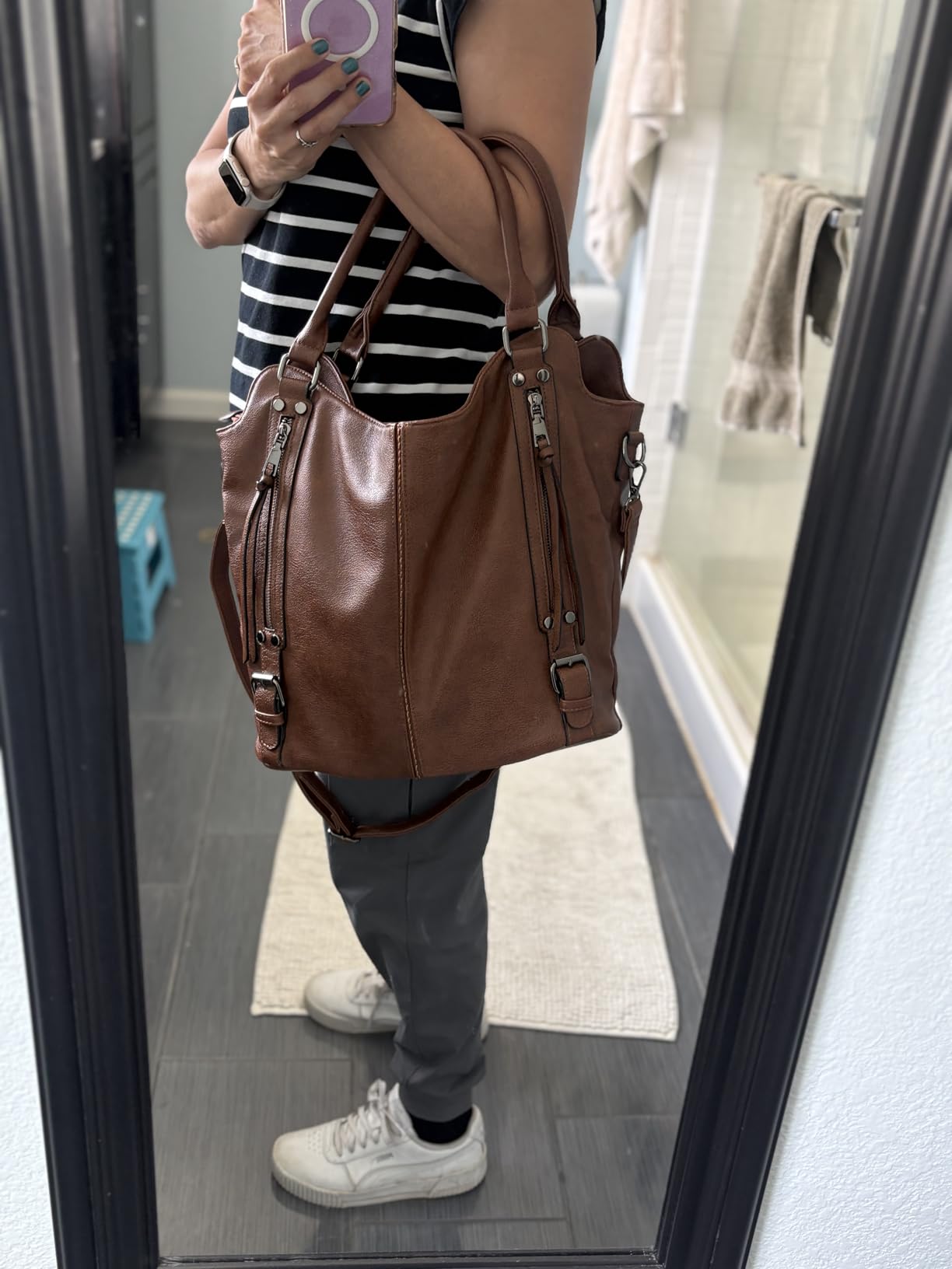 Tote Bag for Women PU Leather Shoulder Bags Fashion Hobo Bags Large Purse and Handbags with Adjustable Shoulder Strap customer photo 1