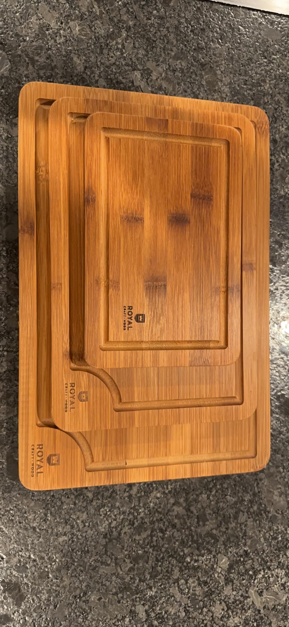ROYAL CRAFT WOOD Wooden Cutting Boards for Kitchen Appliances - Non Toxic Bamboo Wood Cutting Board Set with Deep Juice Groove, Side Handles, Charcuterie & Butcher Block for Meat, Meal Prep & Serving customer photo 2