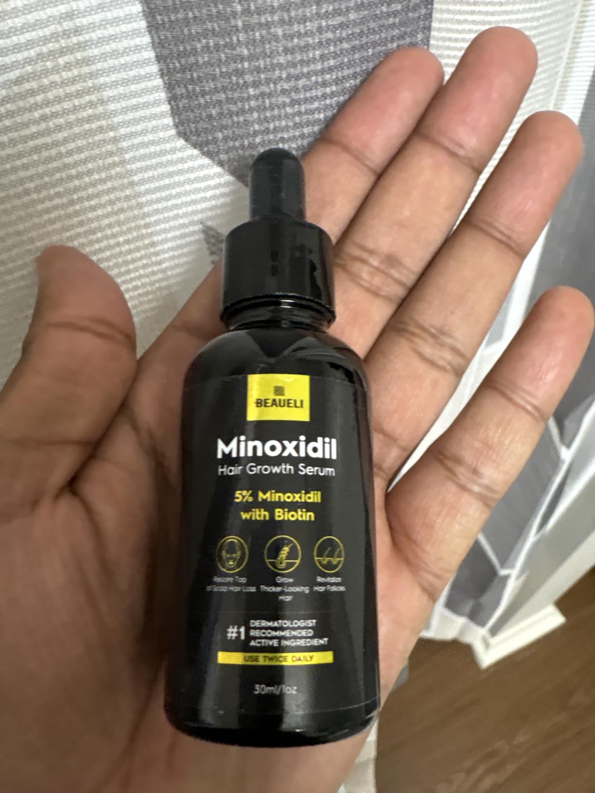 Beaueli Minoxidil Beard Growth Kit For Men and Women, Hair Loss and Hair Regrowth Treatments, Minoxidil 5%, Black customer photo 1
