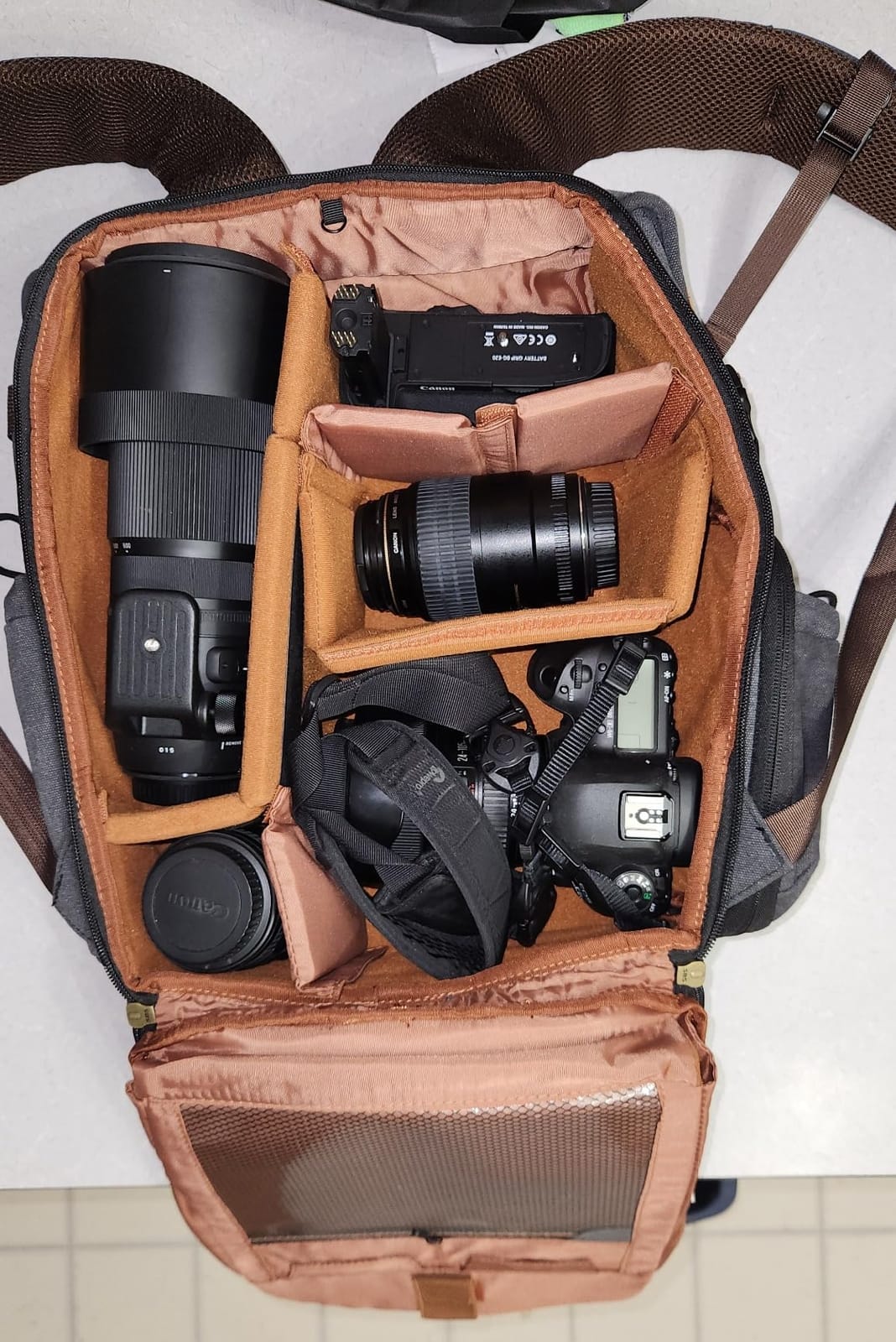 Vintage Canvas Camera Backpack (Coffee Brown) for DSLR/Mirrorless & Drone, Waterproof Photography Bag with 16