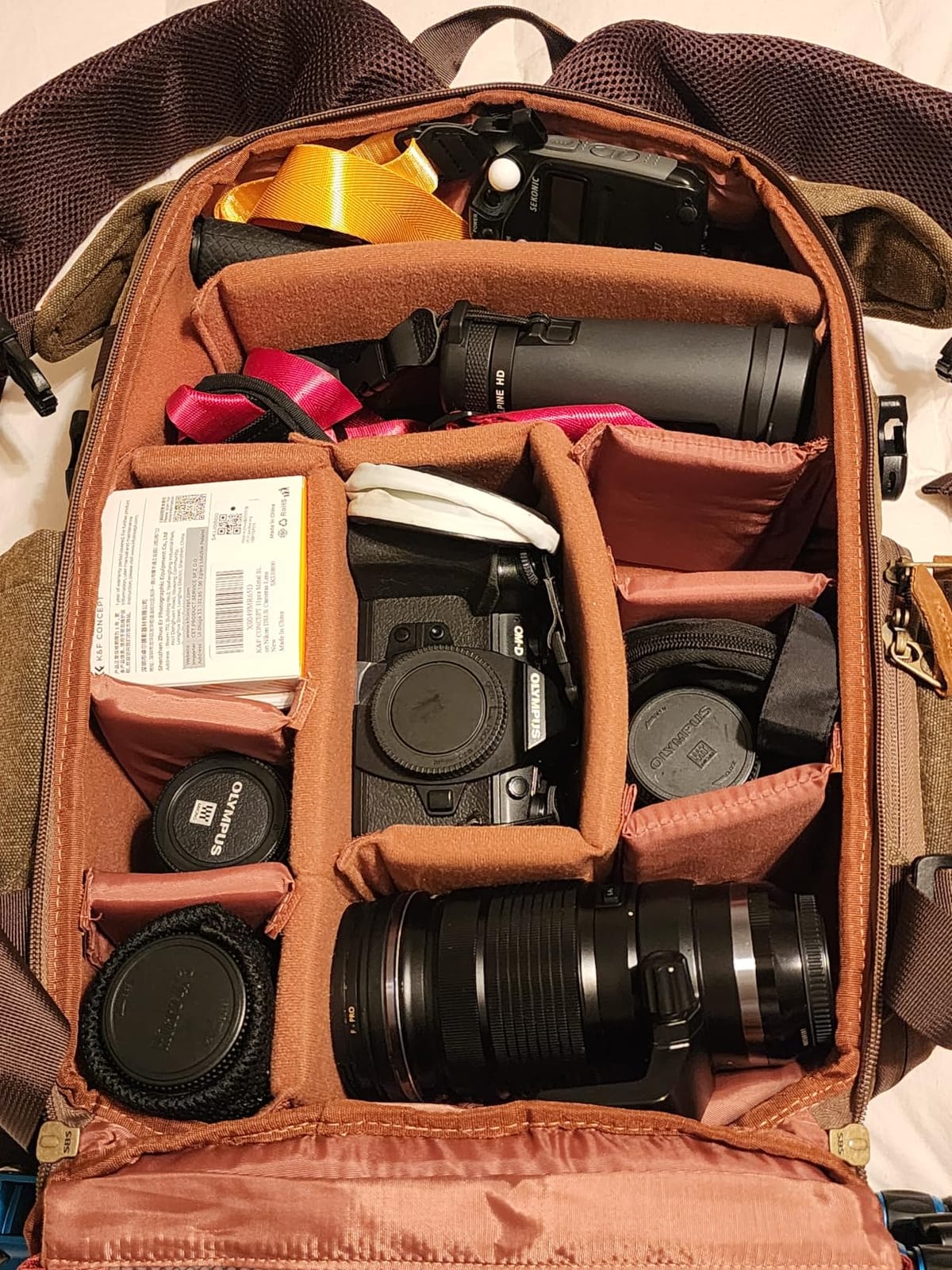 Vintage Canvas Camera Backpack (Coffee Brown) for DSLR/Mirrorless & Drone, Waterproof Photography Bag with 16