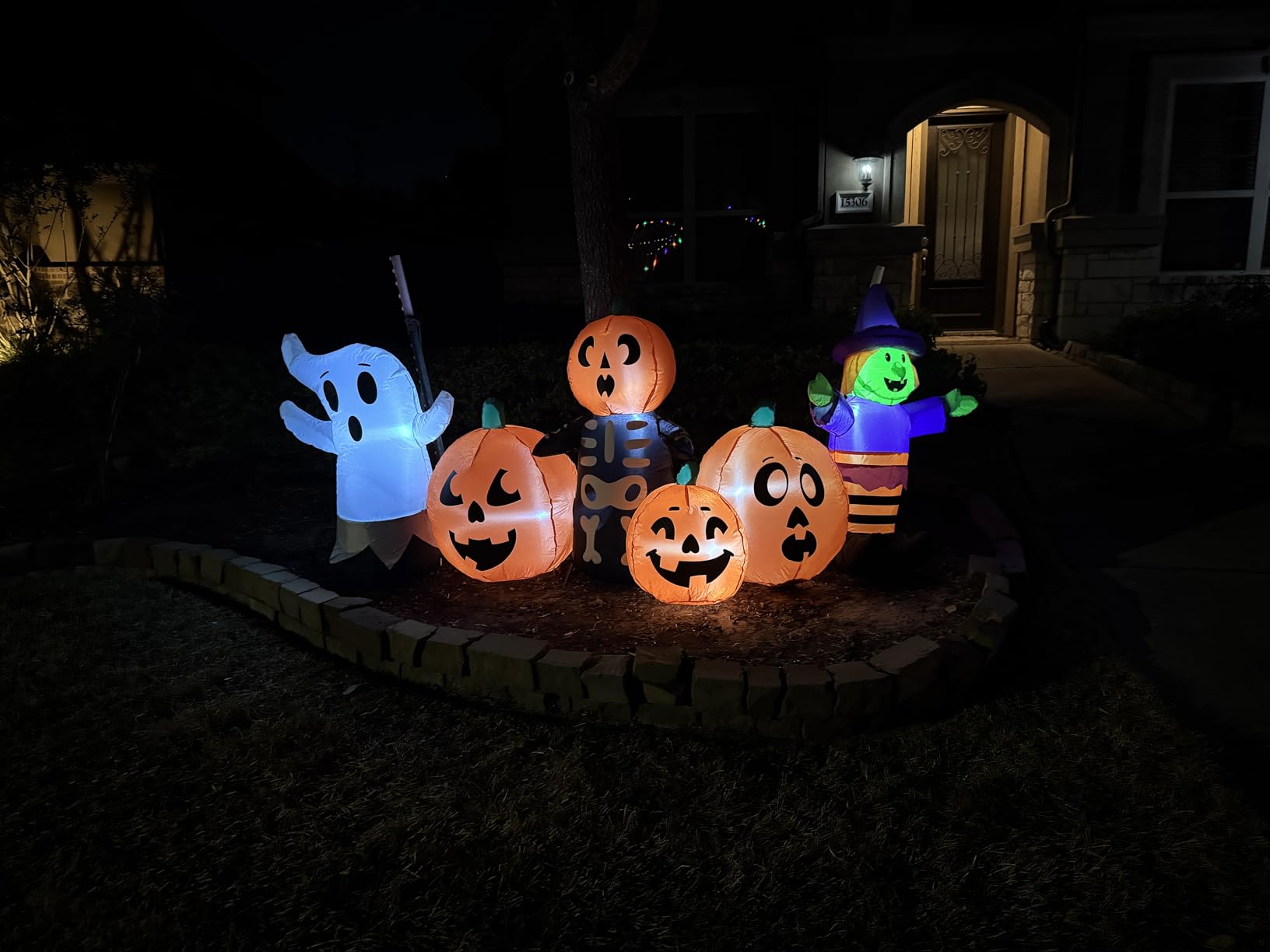 8 ft Halloween Inflatable Pumpkin Outdoor Decoration, Large Blow Up Witch, Ghost & Skeleton Decoration with Built-in LED Lights & Powerful Air Blower for Halloween Party Garden Yard Indoor Decor customer photo 2