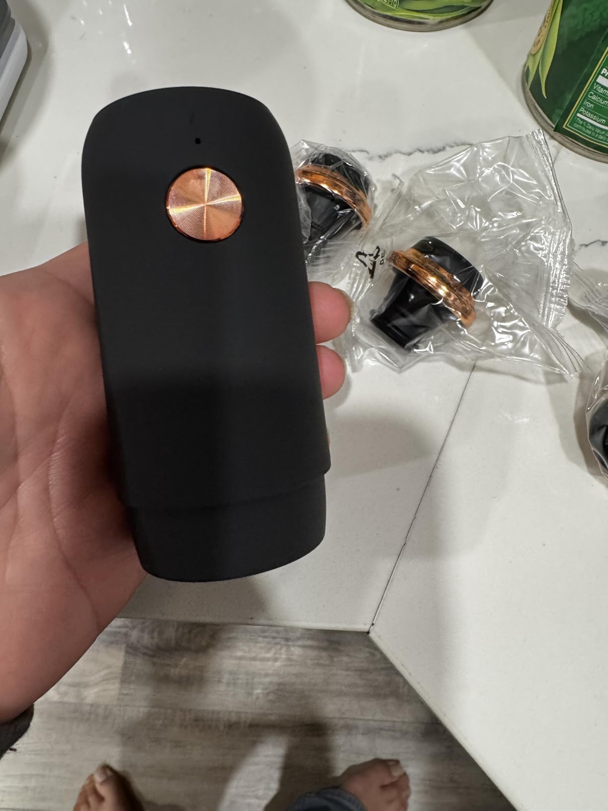 Electric Wine Preserver - Rechargeable Vacuum Saver With Airtight Seal - Automatic Air Remover Pump for 10 Days of Flavor & Freshness - Preservation System (Black & Rose Gold) customer photo 1
