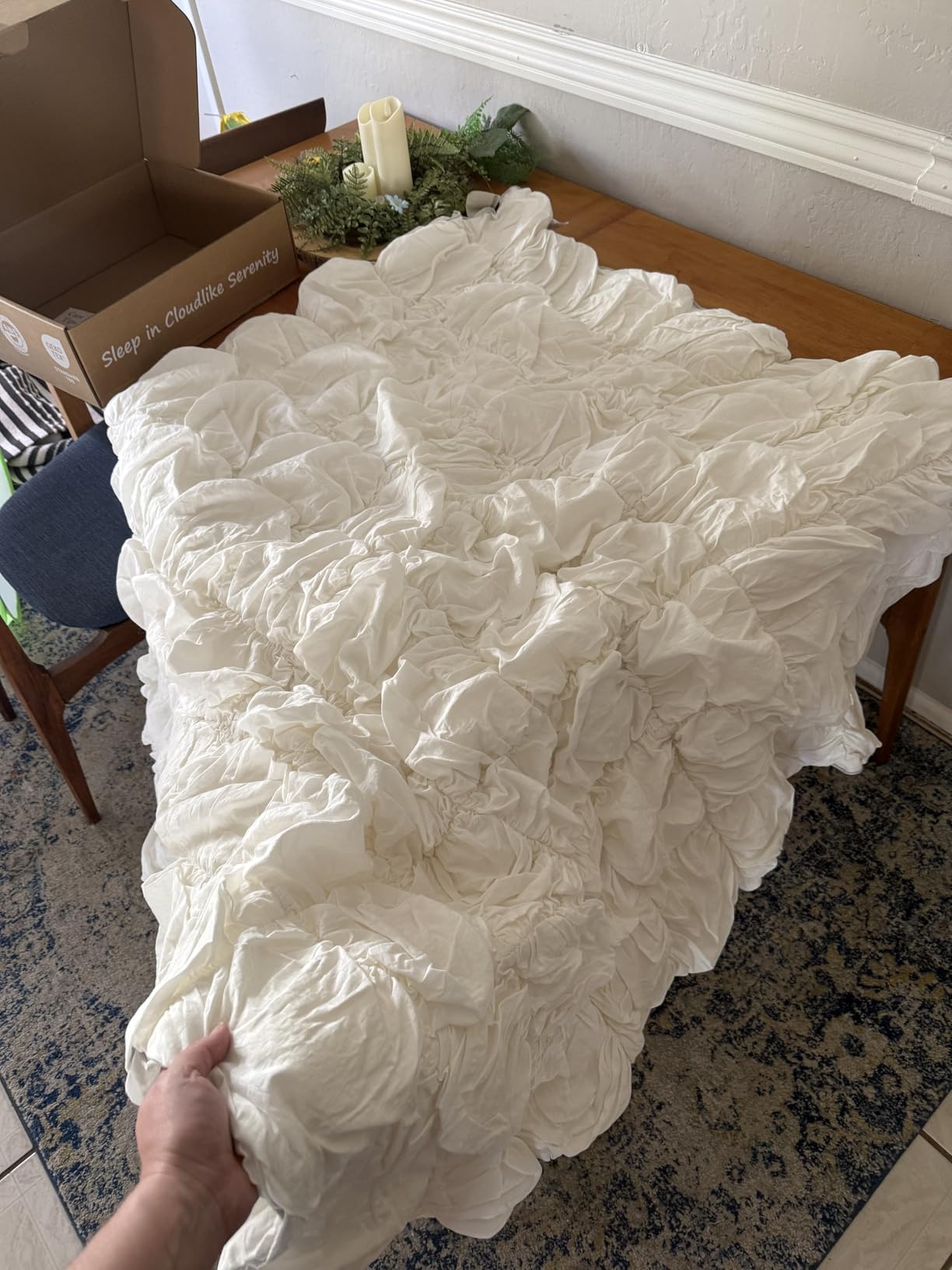 CUDDLE DREAMS Classic Wool Comforter (Midweight for All Season, King) customer photo 1