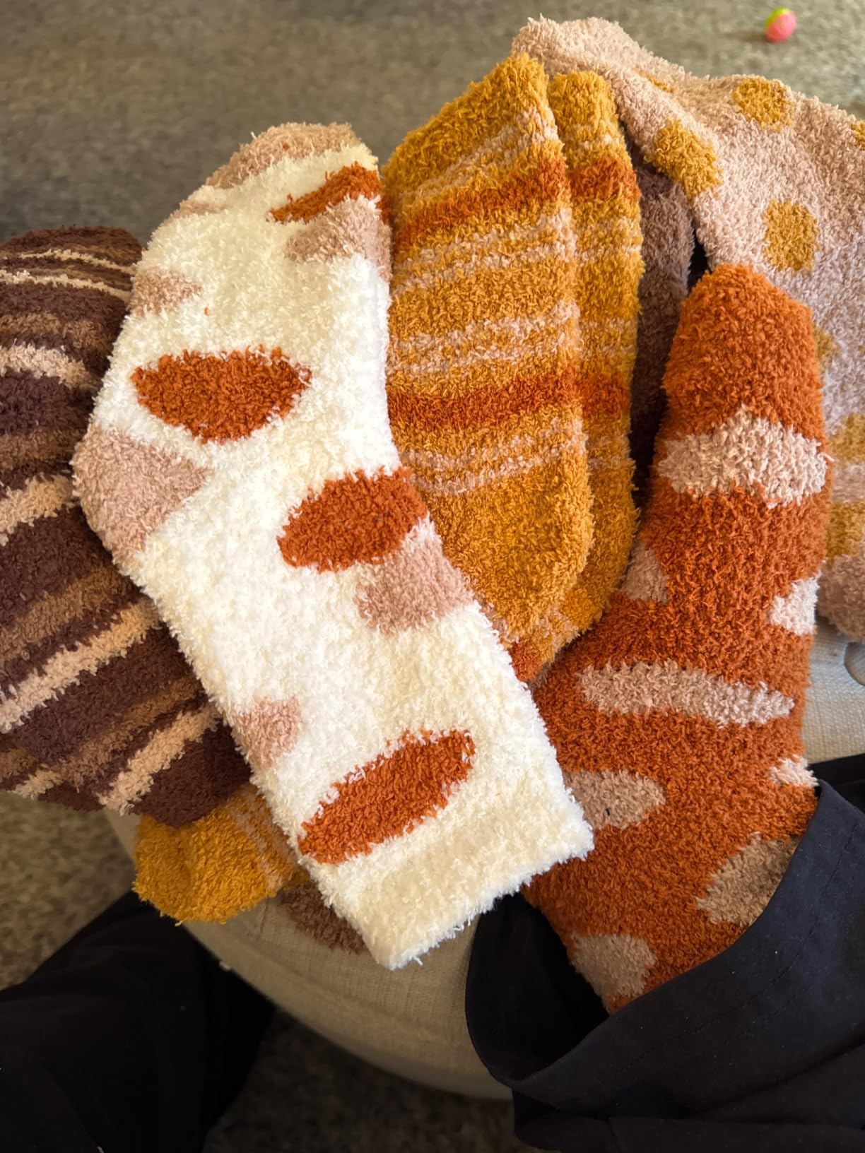 Toes Home Fuzzy Socks for Women, 6 Pairs Cozy Winter Fluffy Slipper Socks customer photo 1