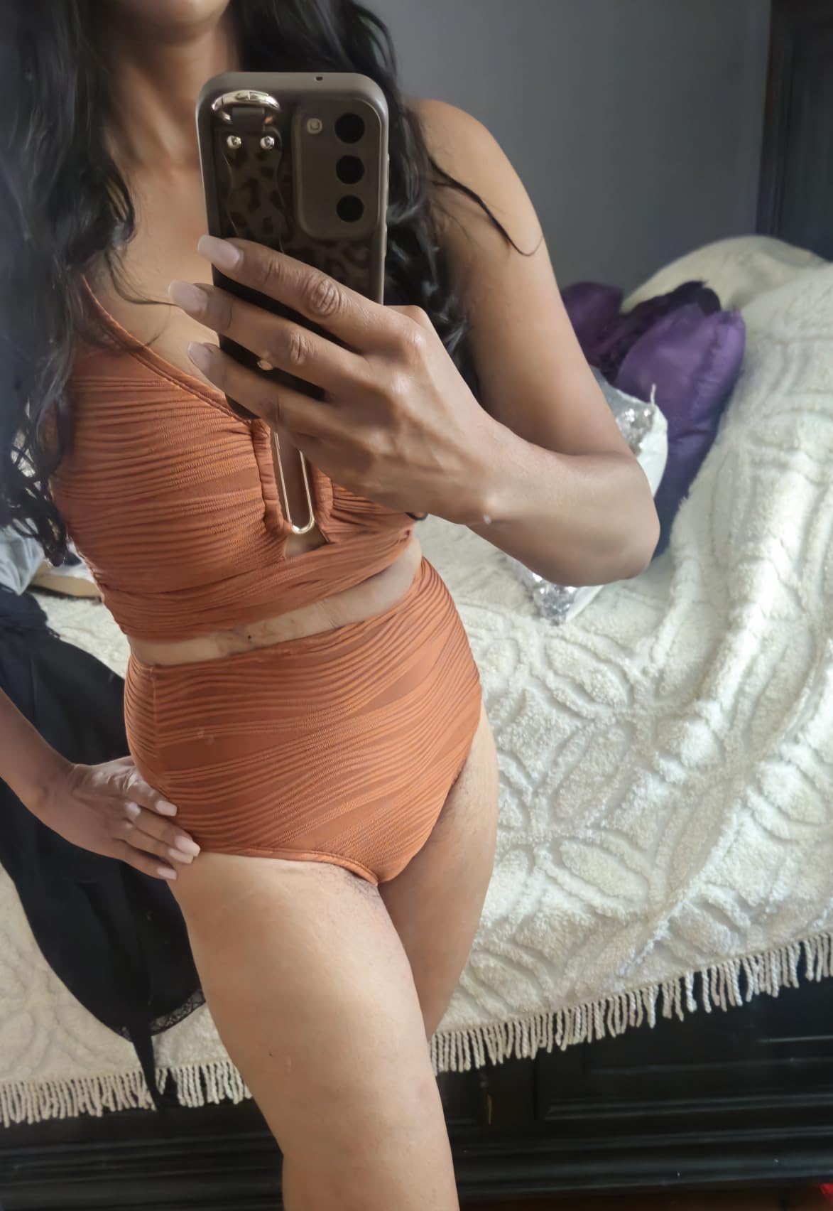 Herseas Women High Waisted U Wired Texured 2 Piece Bikini Sets customer photo 2